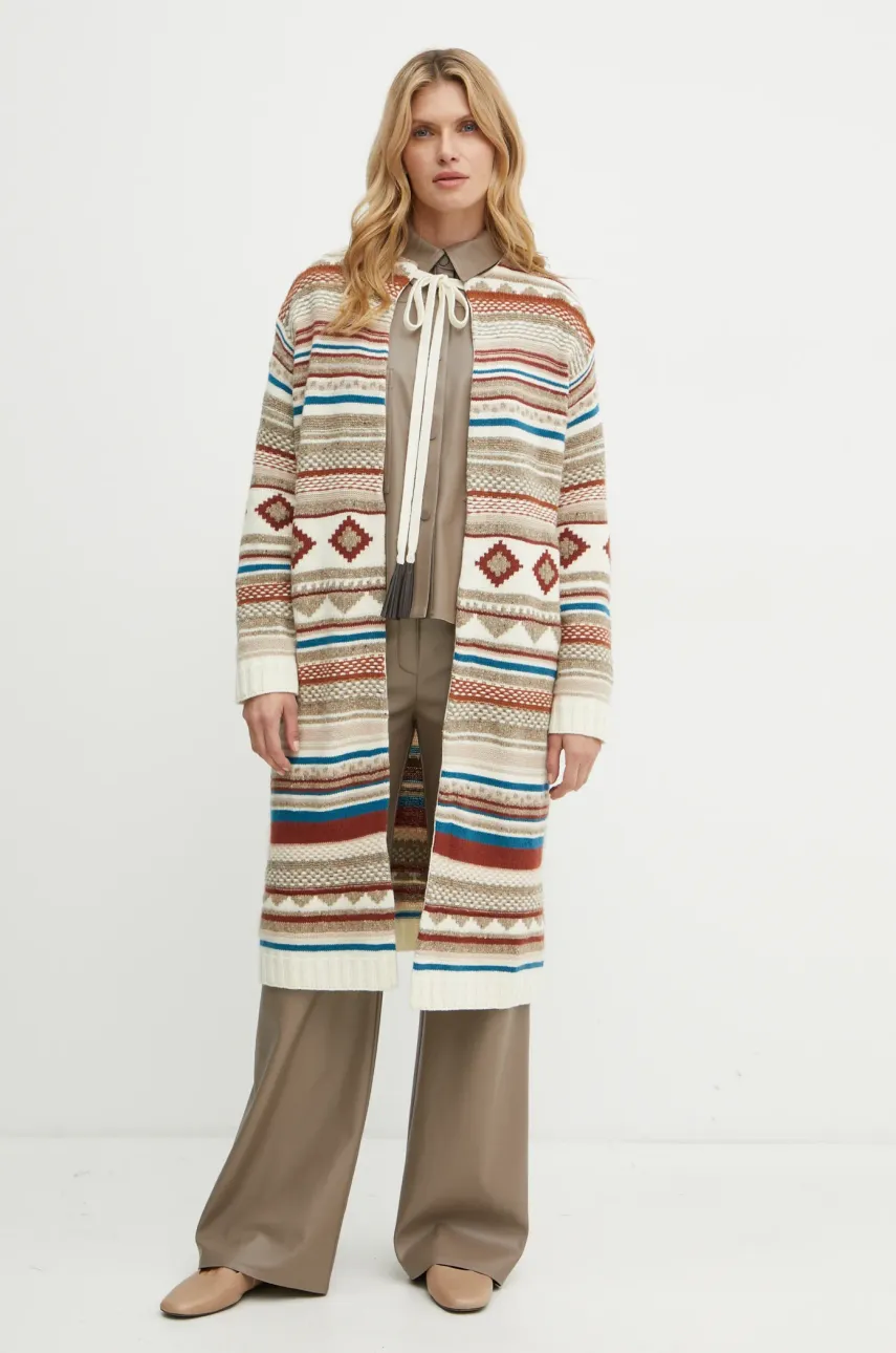 Μάλλινη ζακέτα Weekend Max Mara χρώμα: μπεζ, 2425346013600