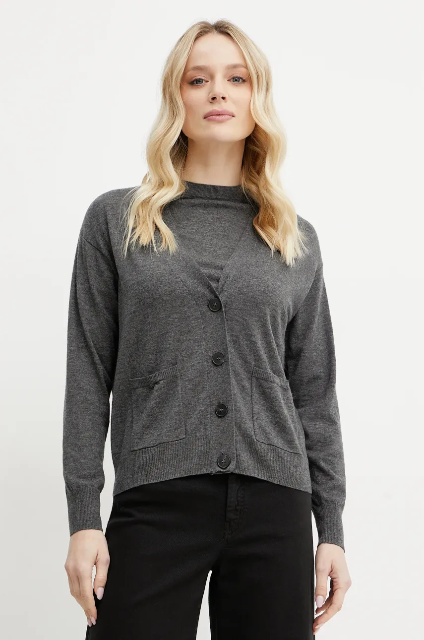 Μάλλινη ζακέτα Weekend Max Mara χρώμα: γκρι, 2515381011600