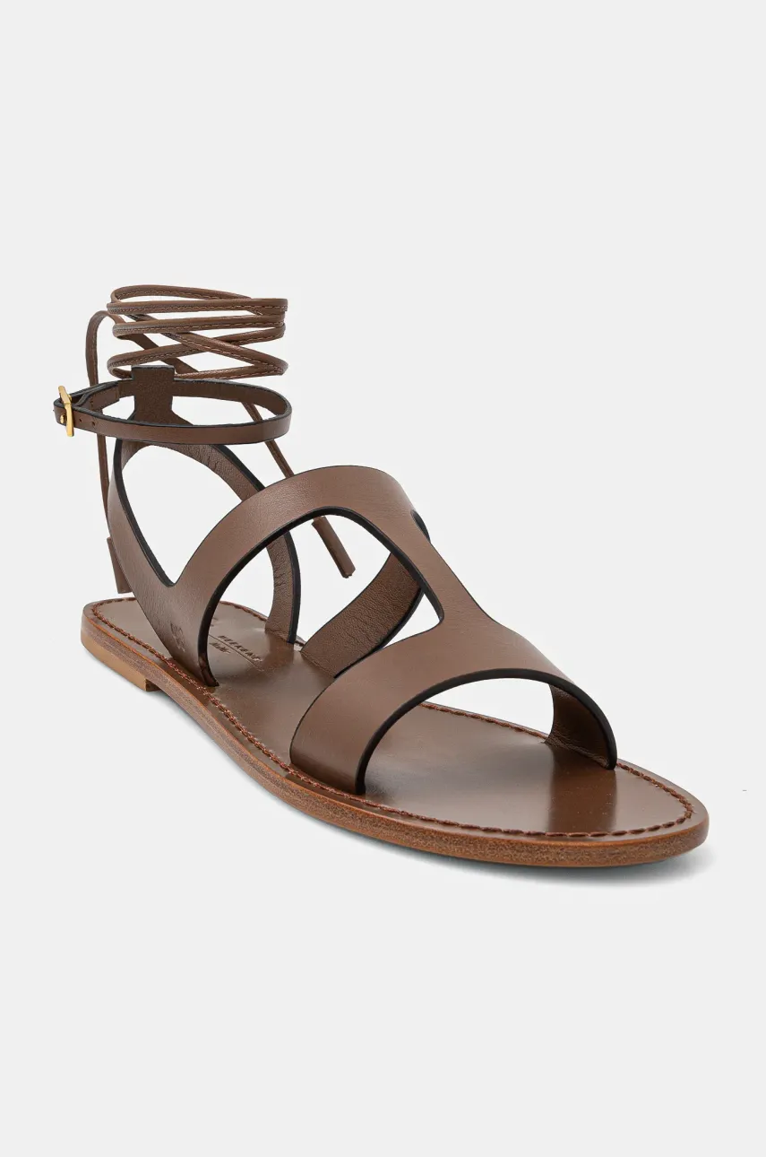 Δερμάτινα σανδάλια Weekend Max Mara LEMMA χρώμα: καφέ, 2515521075600