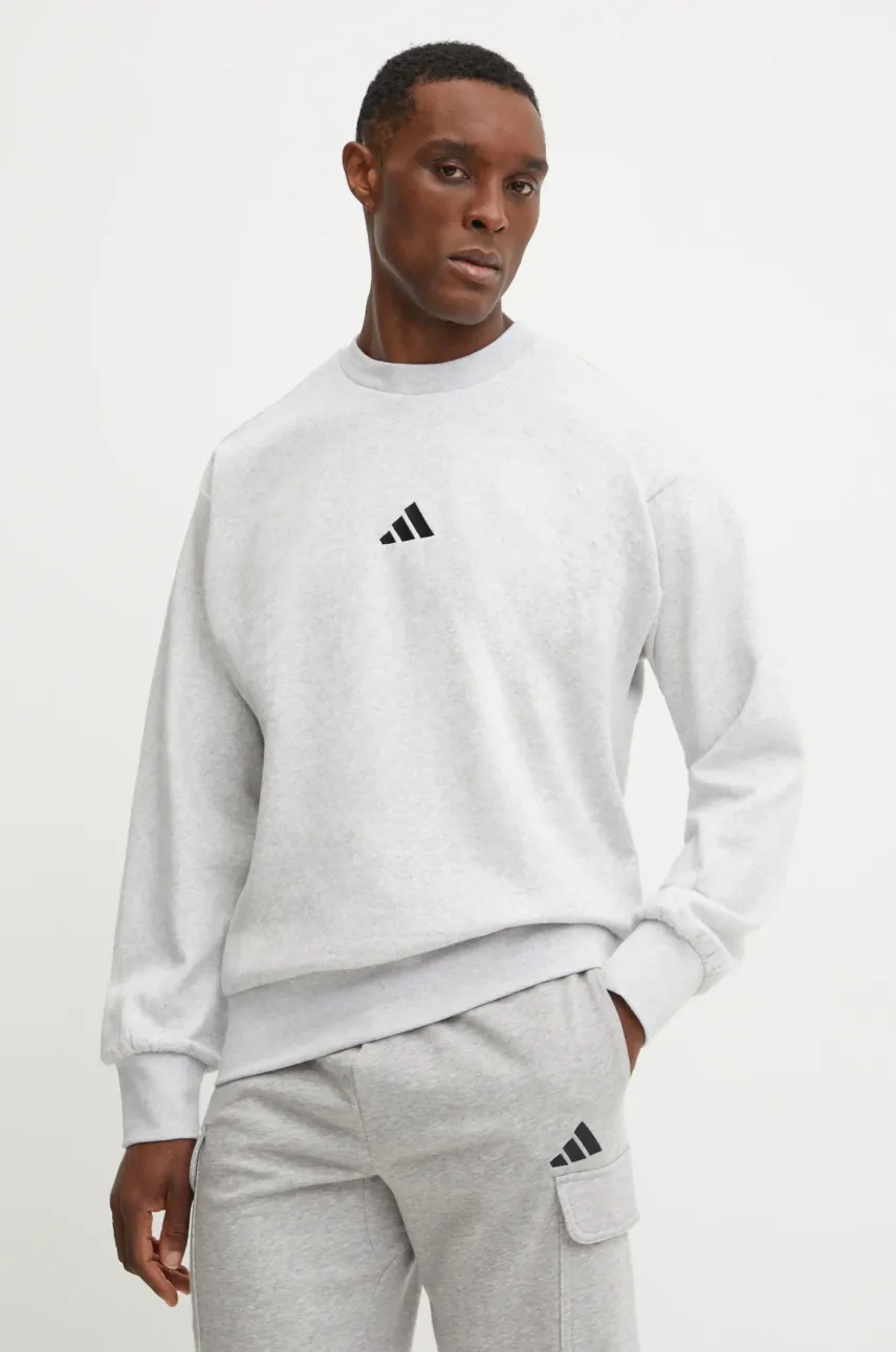 Μπλούζα adidas Feelcozy χρώμα: γκρι, JE3791