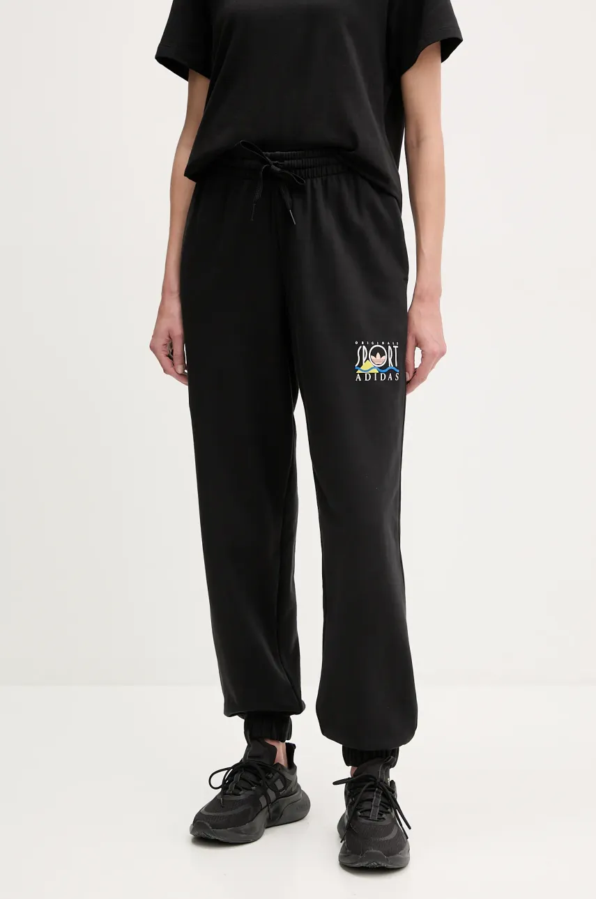 Βαμβακερό παντελόνι adidas Originals Graphic Jogger χρώμα: μαύρο, JC7770