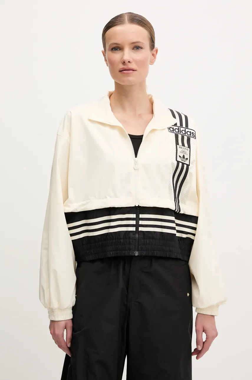 Μπουφάν adidas Originals Woven Track Top χρώμα: μπεζ, JD0096