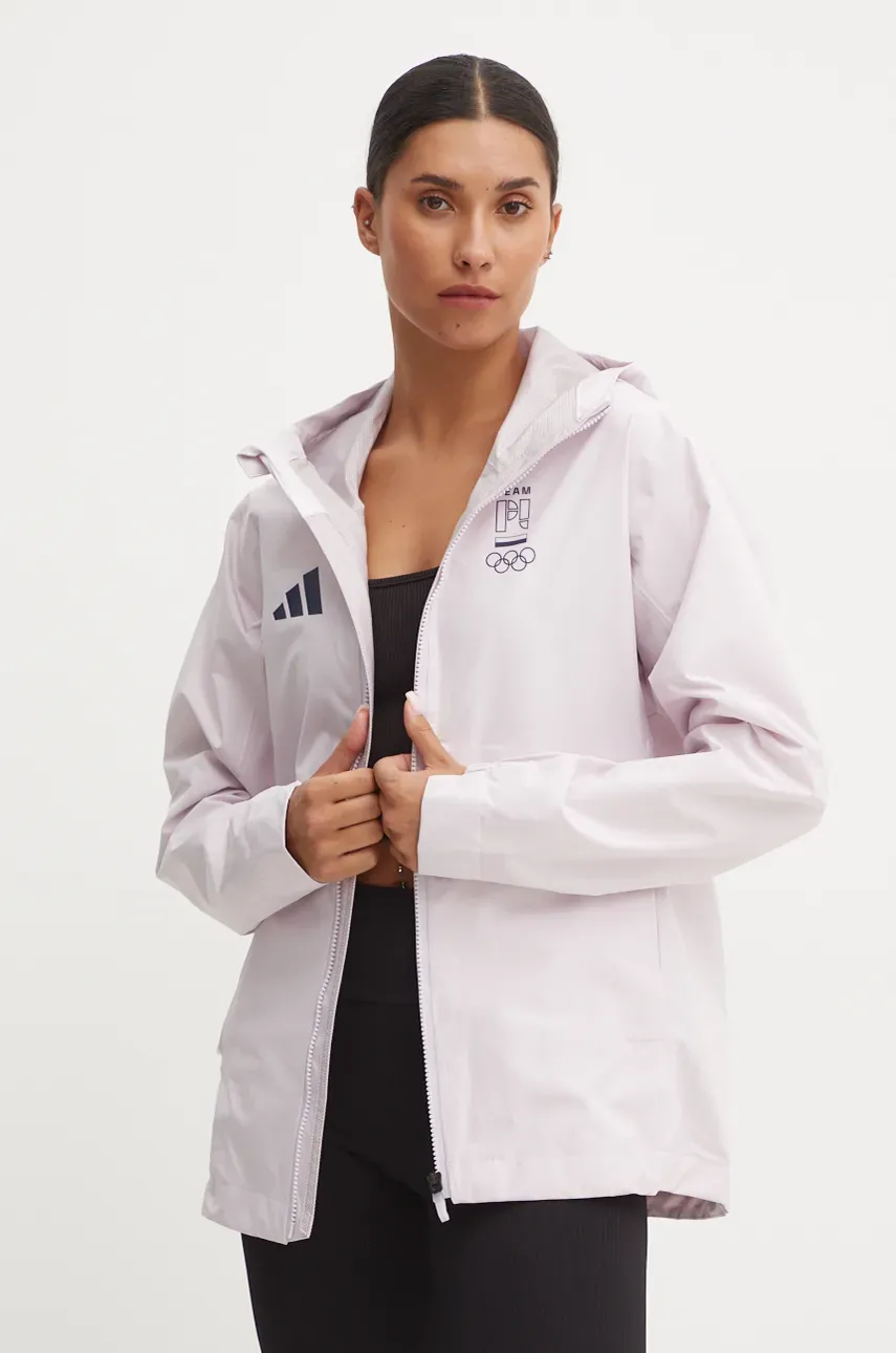 Αδιάβροχο μπουφάν adidas Performance Olympic χρώμα: ροζ, JD7951