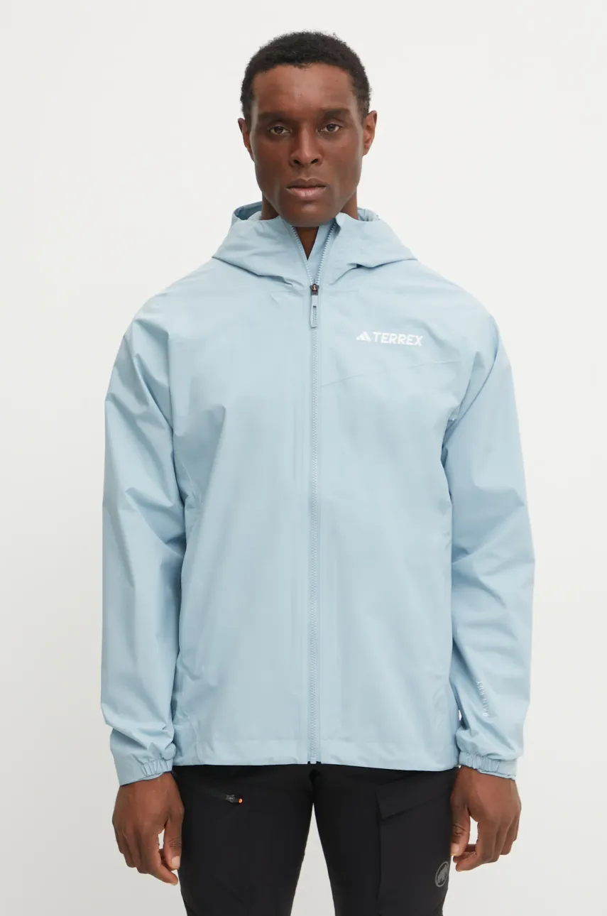 Αδιάβροχο μπουφάν adidas TERREX Multi Rain.RDY ανδρικό, χρώμα: τιρκουάζ, JD8356