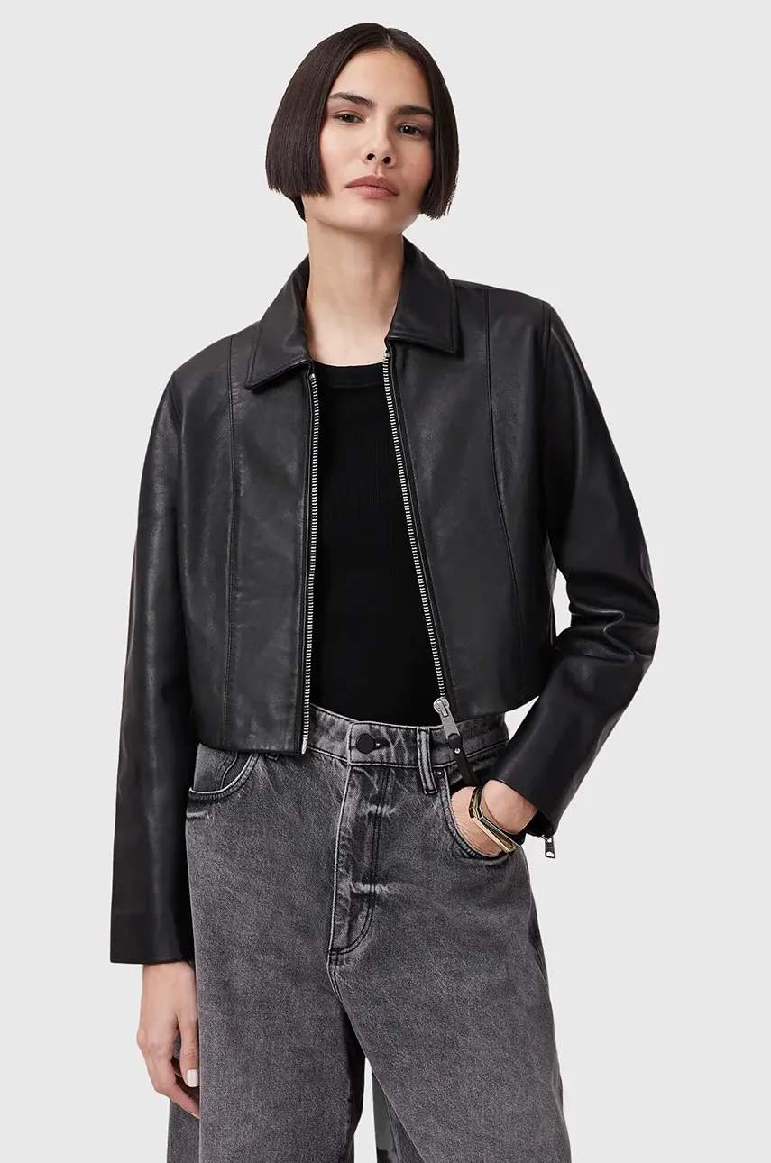 Δερμάτινο μπουφάν AllSaints ALMA χρώμα: μαύρο, W007LC