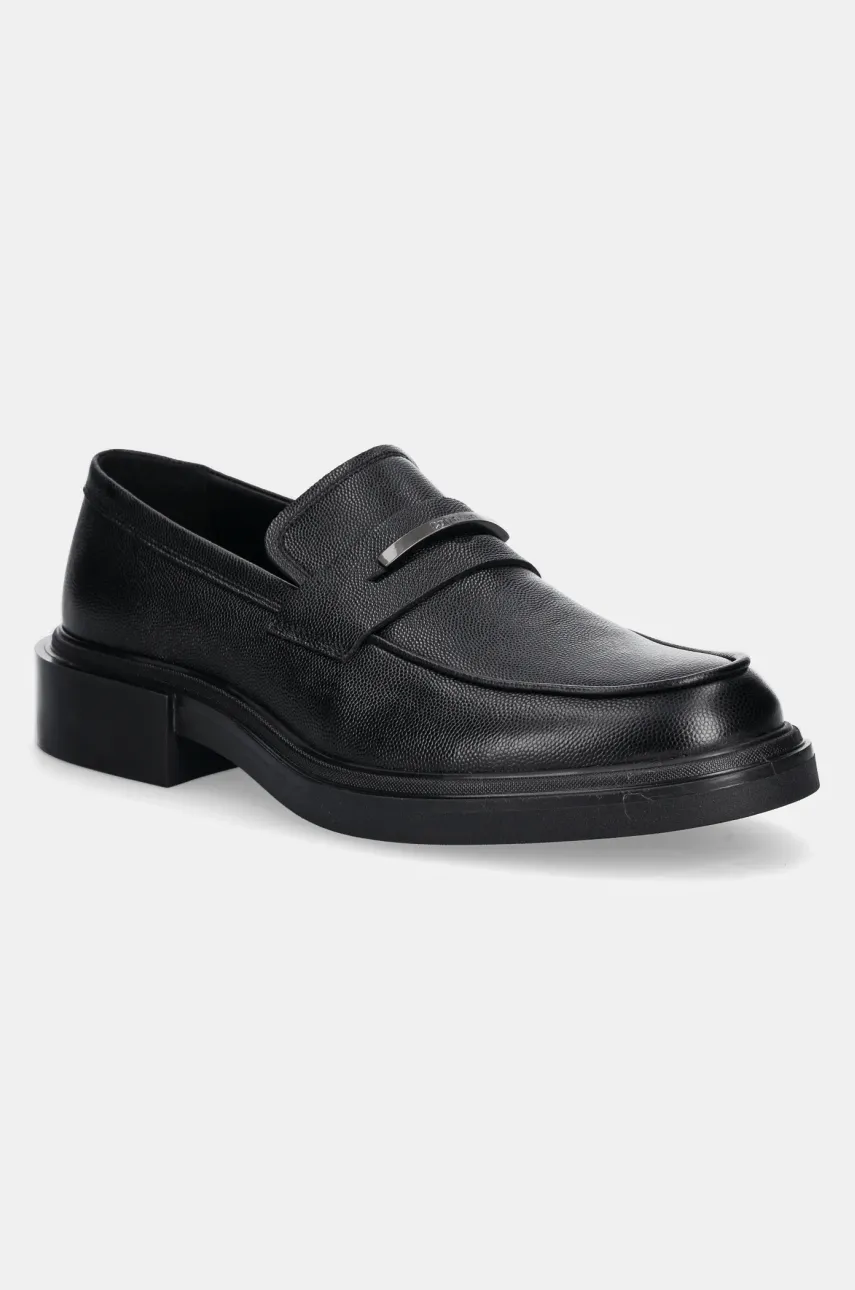 Δερμάτινα μοκασίνια Calvin Klein MOCCASIN CDR χρώμα: μαύρο, HM0HM01774