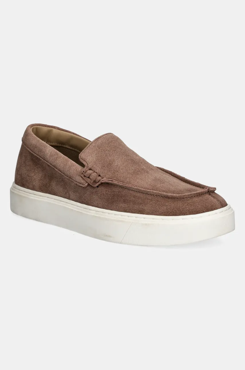 Μοκασίνια σουέτ Calvin Klein MOCCASIN SUEDE χρώμα: καφέ, HM0HM01794