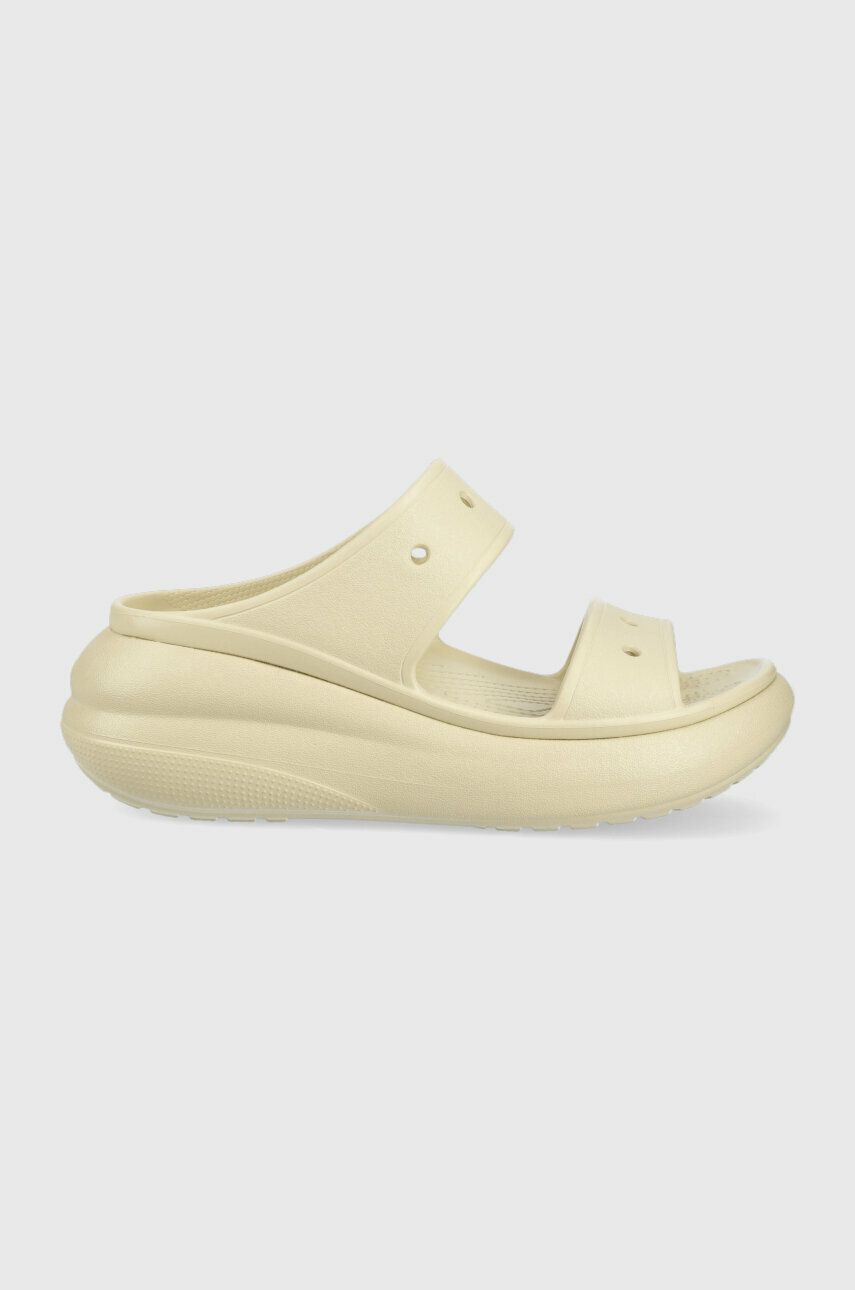 Παντόφλες Crocs CLASSIC CRUSH SANDAL Classic Crush Sandal χρώμα: μπεζ, 2767 IC0434 207670