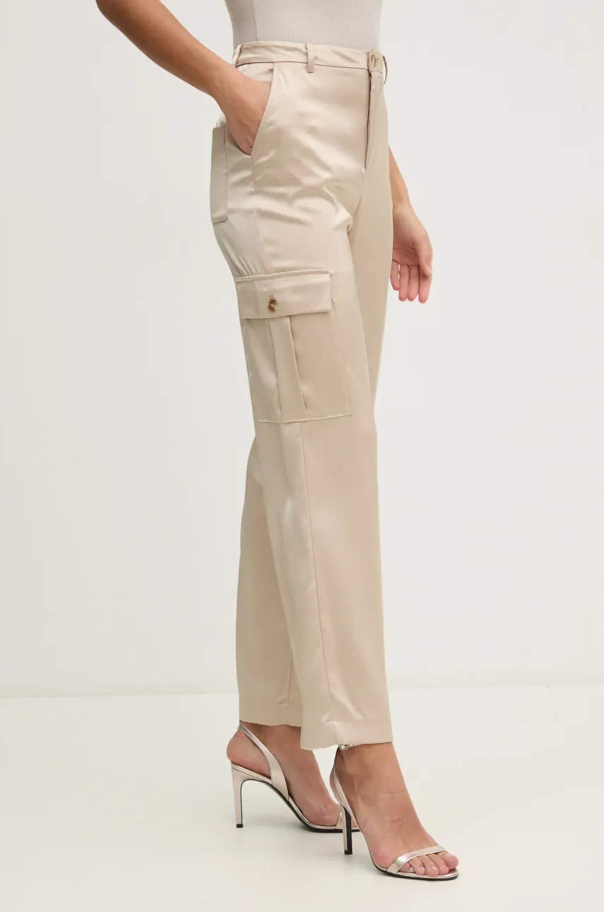 Παντελόνι Dkny χρώμα: μπεζ, DJ4P3011