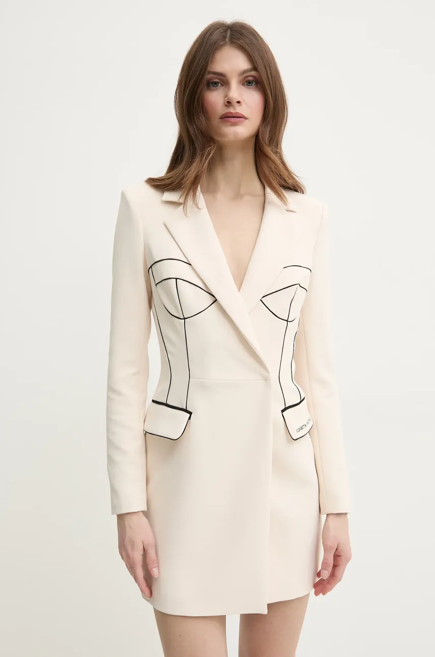 Φόρεμα Elisabetta Franchi χρώμα: μπεζ, AB73451E2