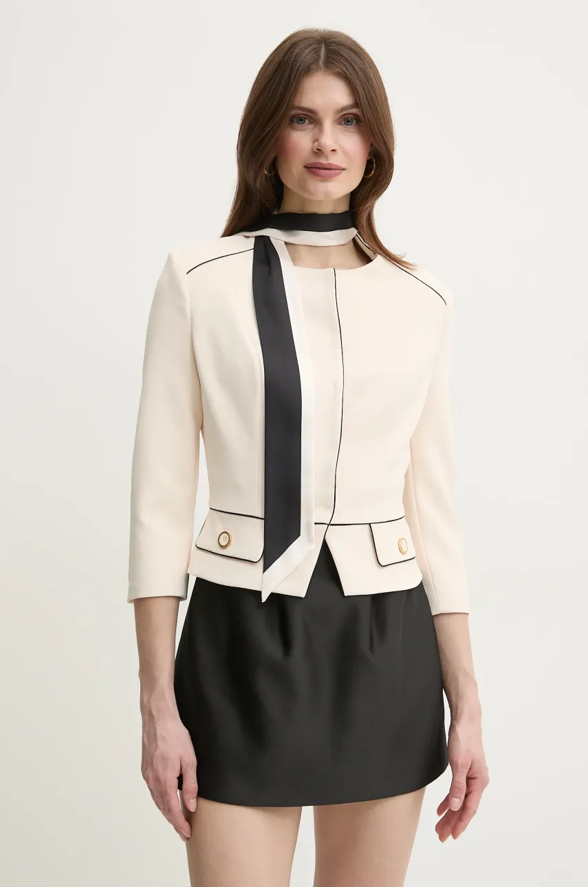 Σακάκι Elisabetta Franchi χρώμα: μπεζ, GIT5151E2