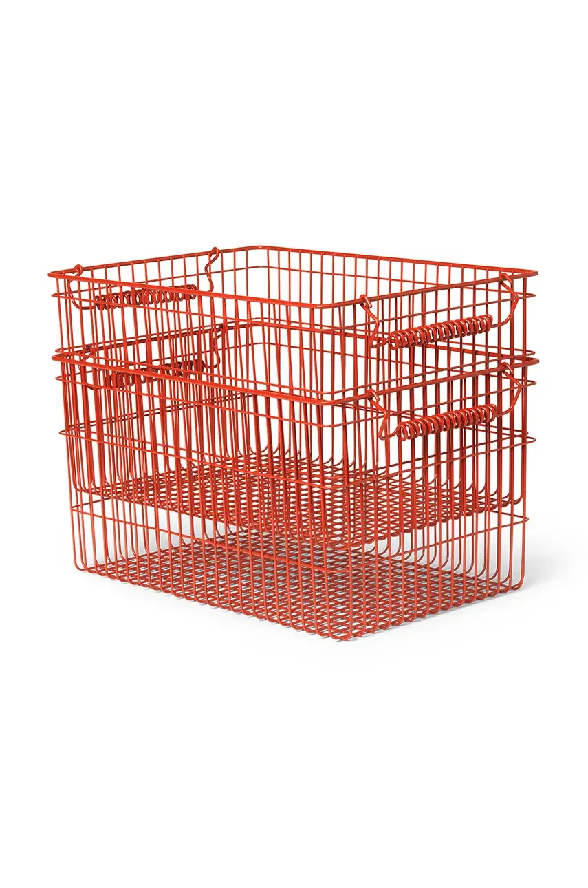 Καλάθι αποθήκευσης ferm LIVING Cala 2-pack χρώμα: κόκκινο