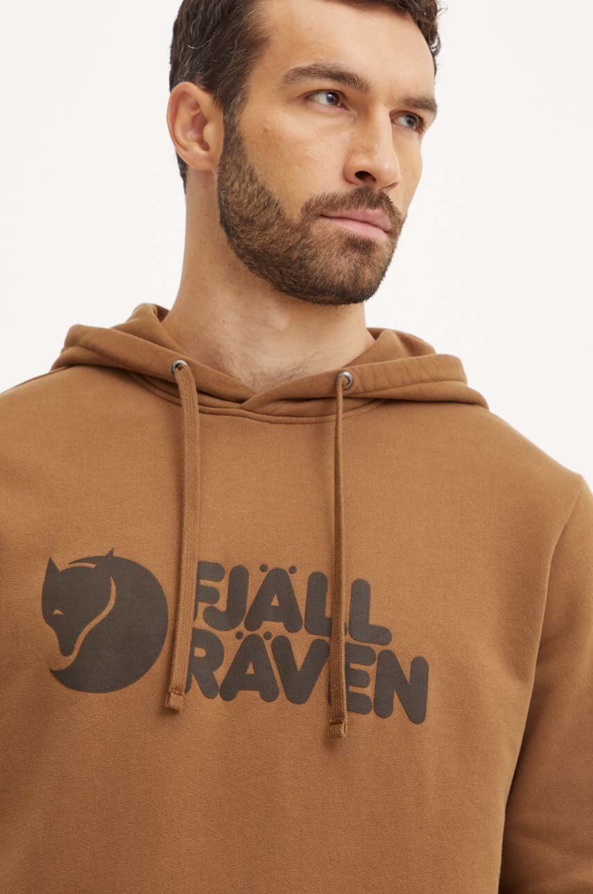 Μπλούζα Fjallraven Fjällräven Logo χρώμα: καφέ, με κουκούλα, F84144.265