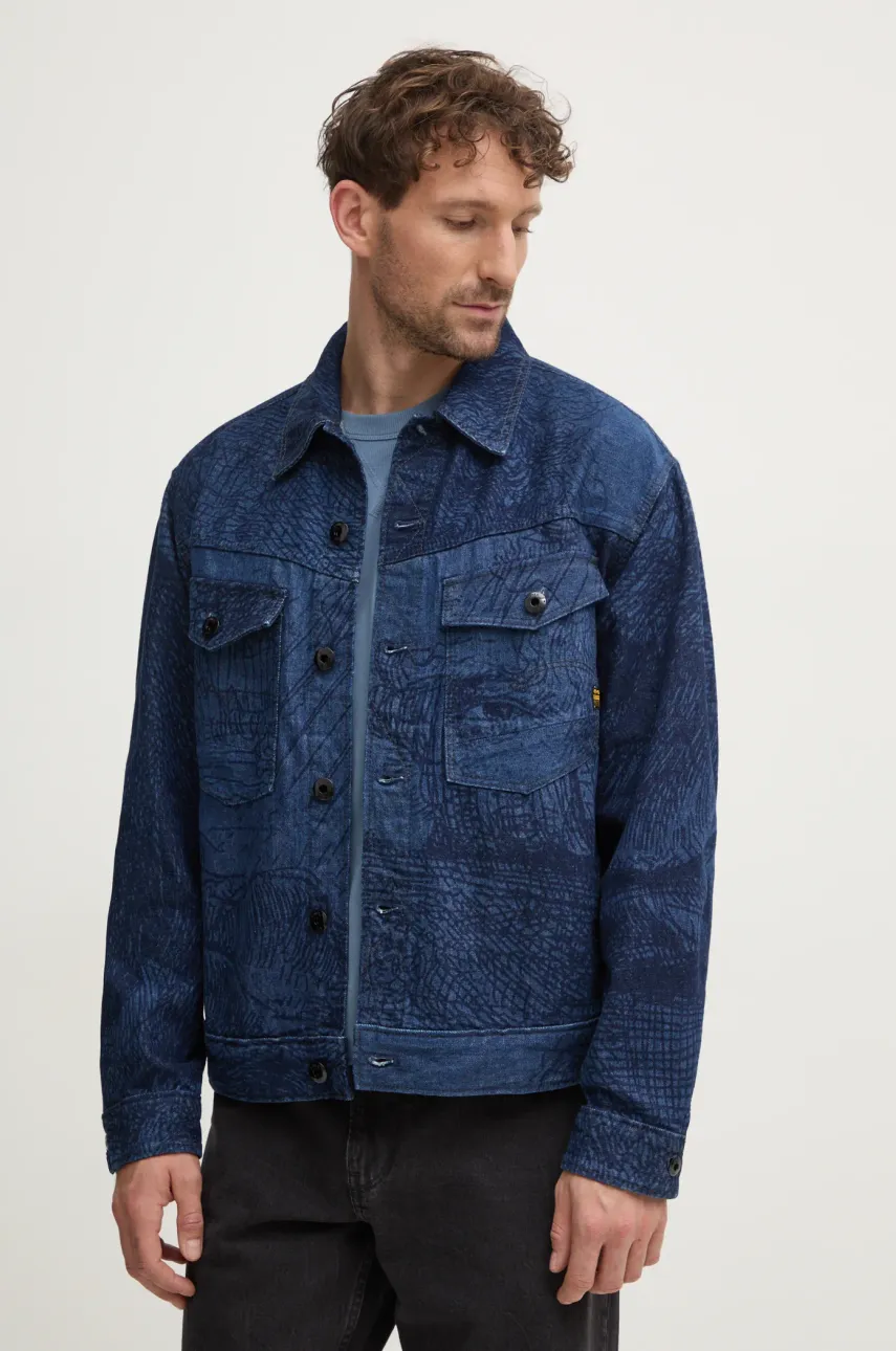 Τζιν μπουφάν G-Star Raw ανδρικό, χρώμα: ναυτικό μπλε