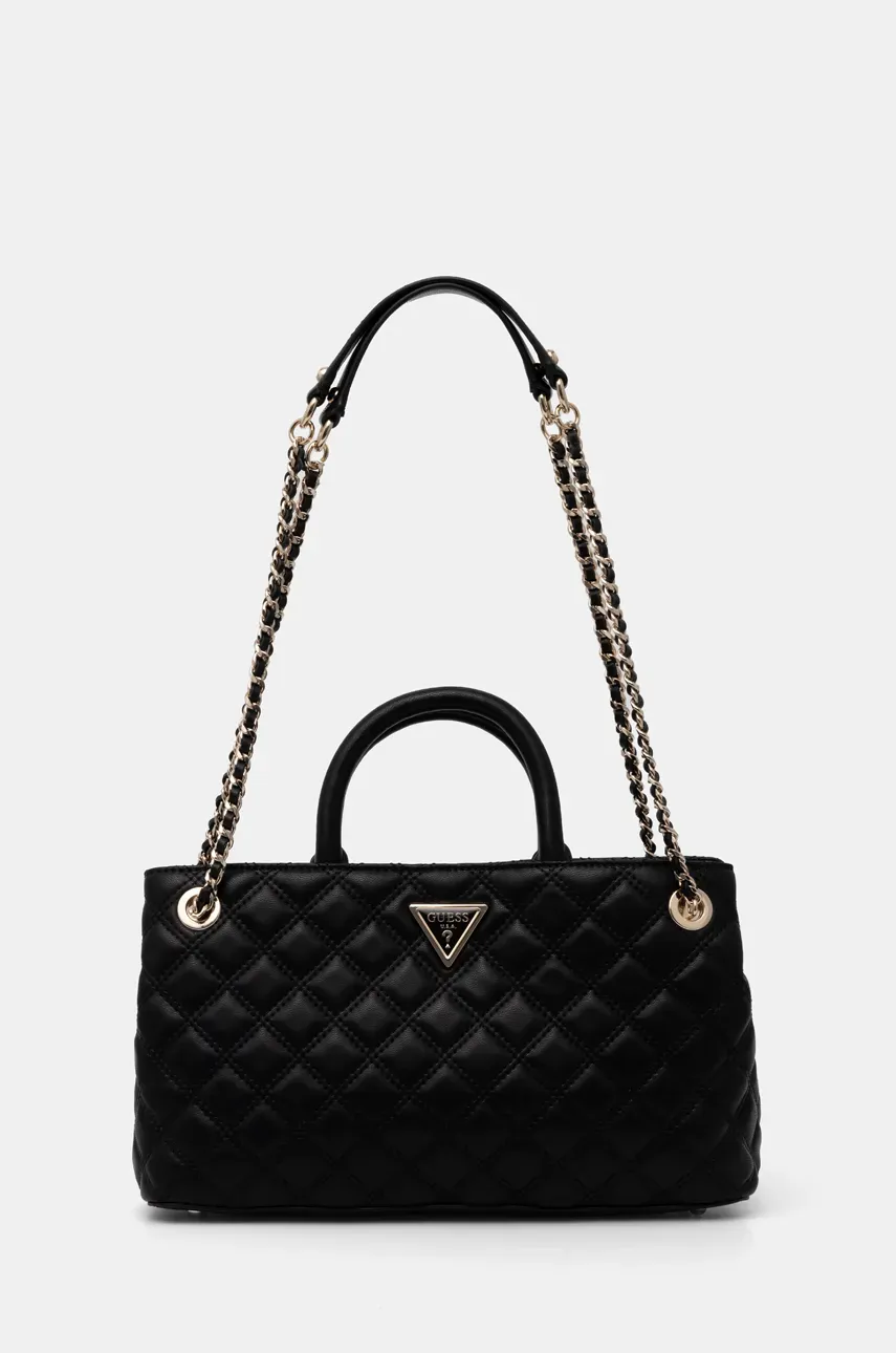 Τσάντα Guess GIULLY χρώμα: μαύρο, HWQG87 48090