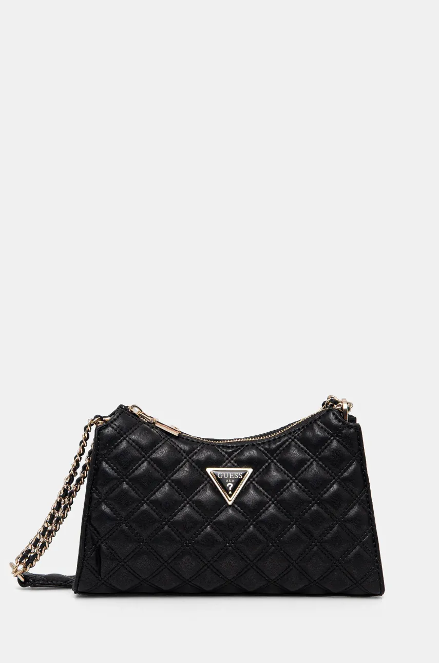 Τσάντα Guess GIULLY χρώμα: μαύρο, HWQG87 48130