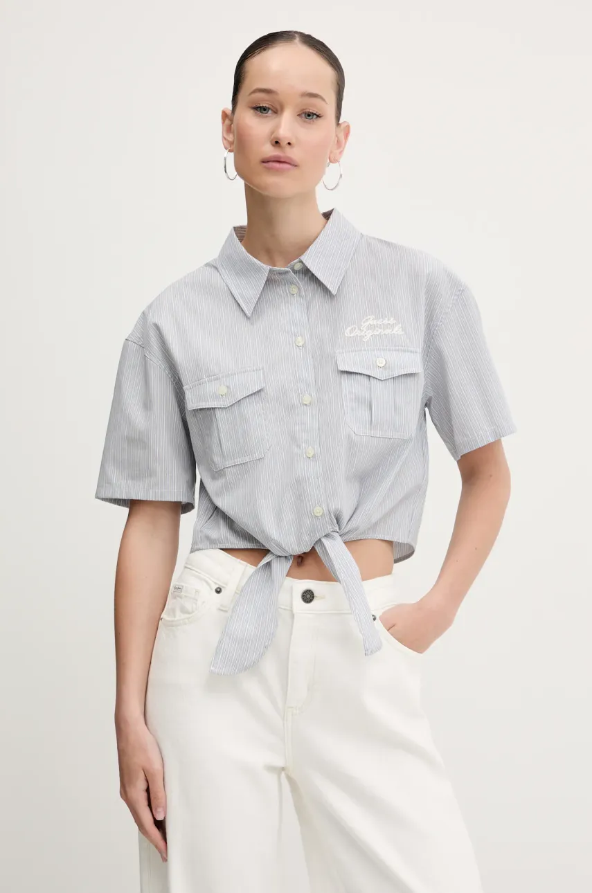Βαμβακερό πουκάμισο Guess Originals χρώμα: μπλε, W5GH0M WH7Q1