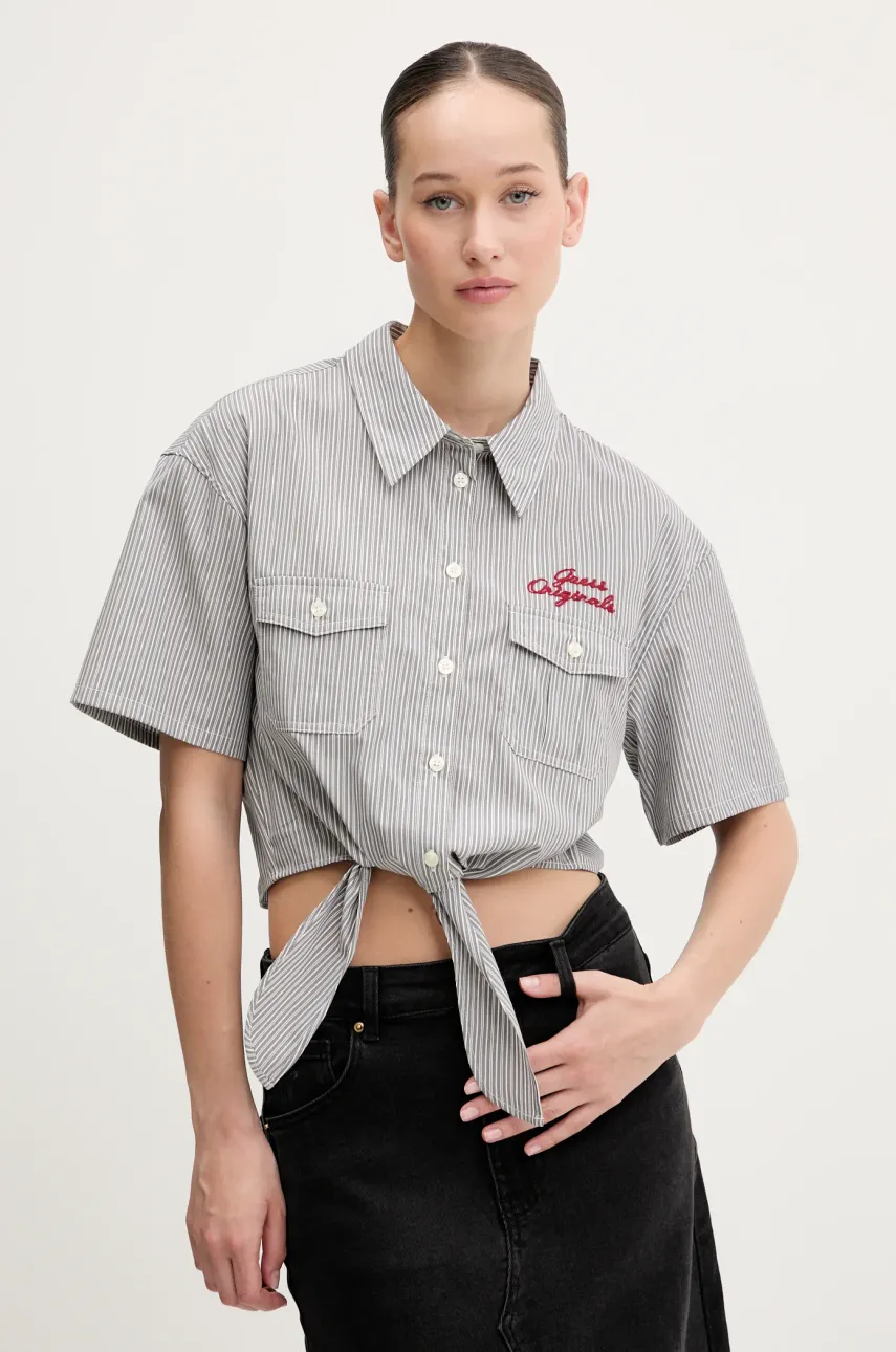 Βαμβακερό πουκάμισο Guess Originals χρώμα: γκρι, W5GH0M WH7Q1