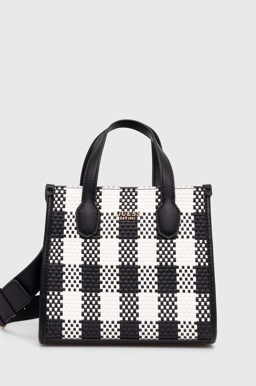 Τσάντα Guess SILVANA χρώμα: μαύρο, HWGG86 65770