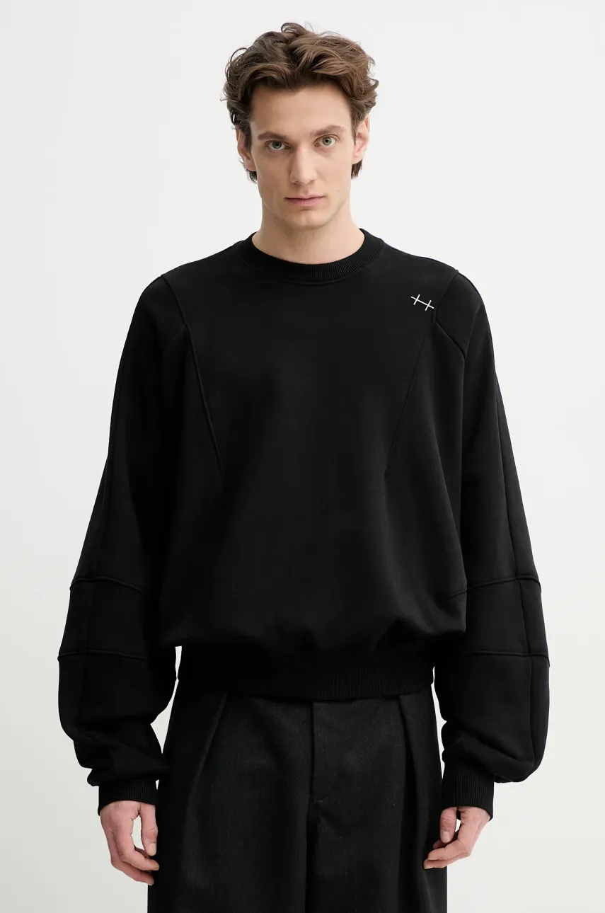 Βαμβακερή μπλούζα Heliot Emil χρώμα: μαύρο, SS25_M_08_062_BLK01_CO