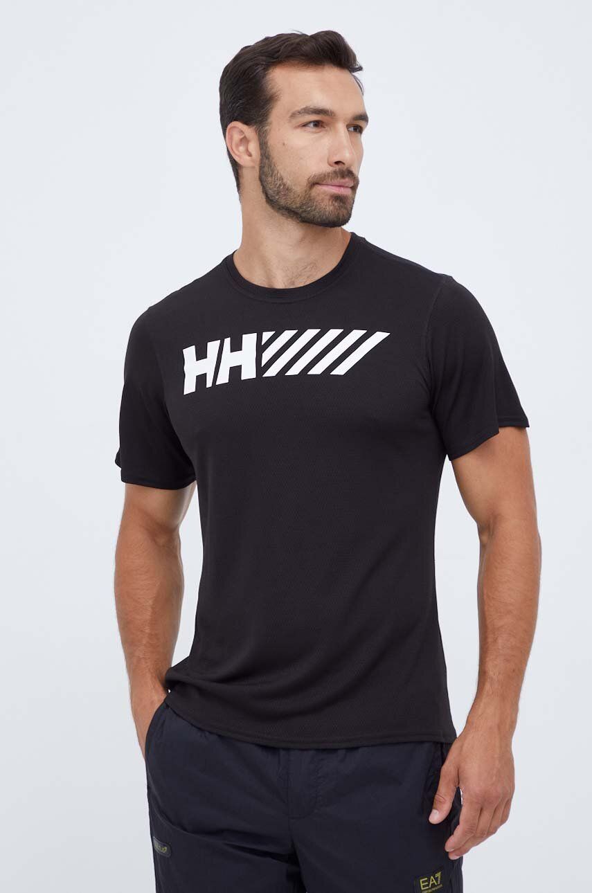 Αθλητικό μπλουζάκι Helly Hansen Lifa Tech χρώμα: μαύρο