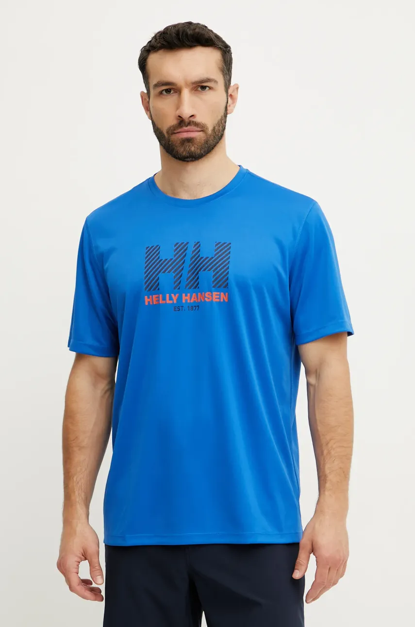 Αθλητικό μπλουζάκι Helly Hansen Tech Graphic χρώμα: μπλε, 49574