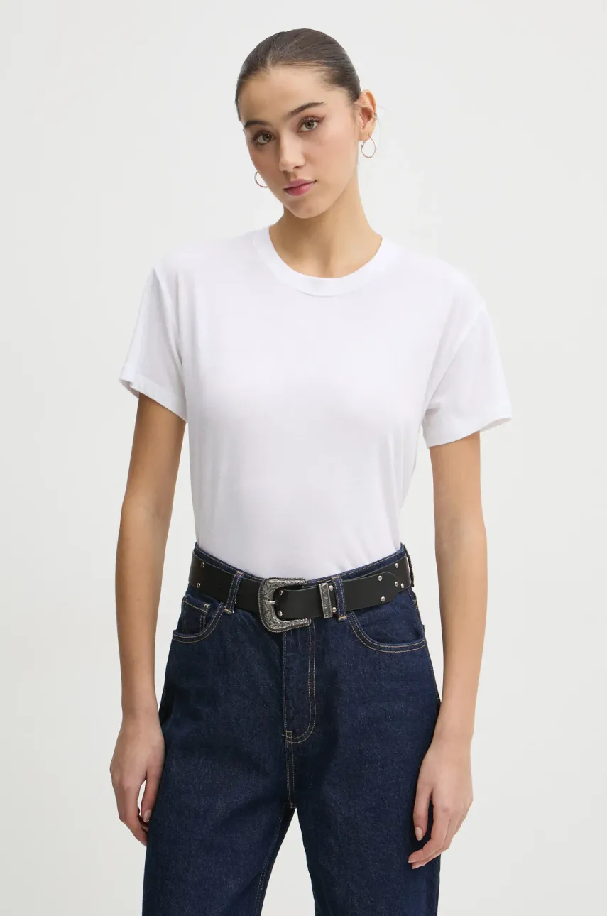 Βαμβακερό μπλουζάκι Hollister Co. γυναικείο, χρώμα: άσπρο, KI339-3613