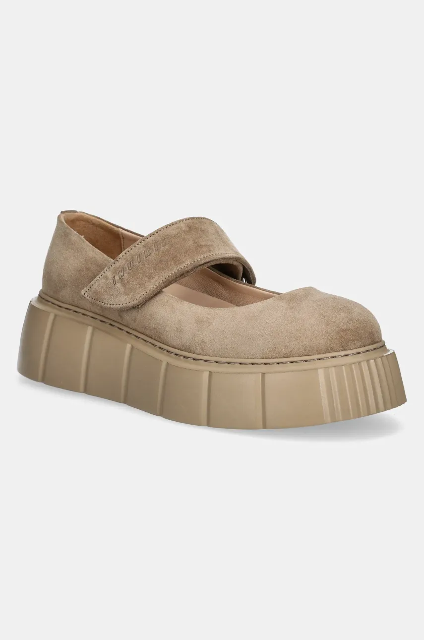 Μπαλαρίνες Inuikii Matilda M.J. Suede χρώμα: μπεζ, 1012.005.0021.250 / 30102-058