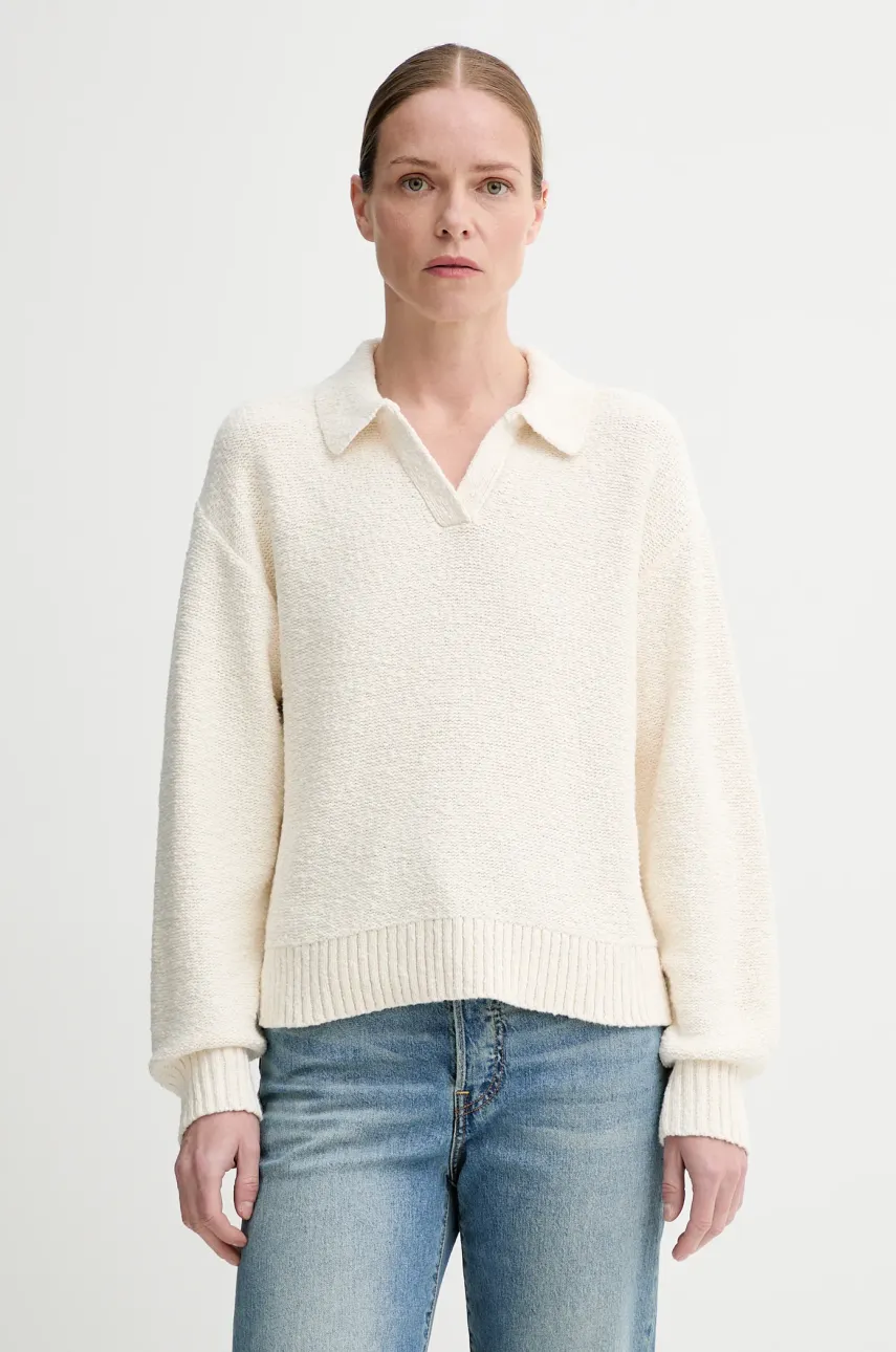 Πουλόβερ Levi's SATELLITE POLO SWEATER χρώμα: άσπρο, 0012N