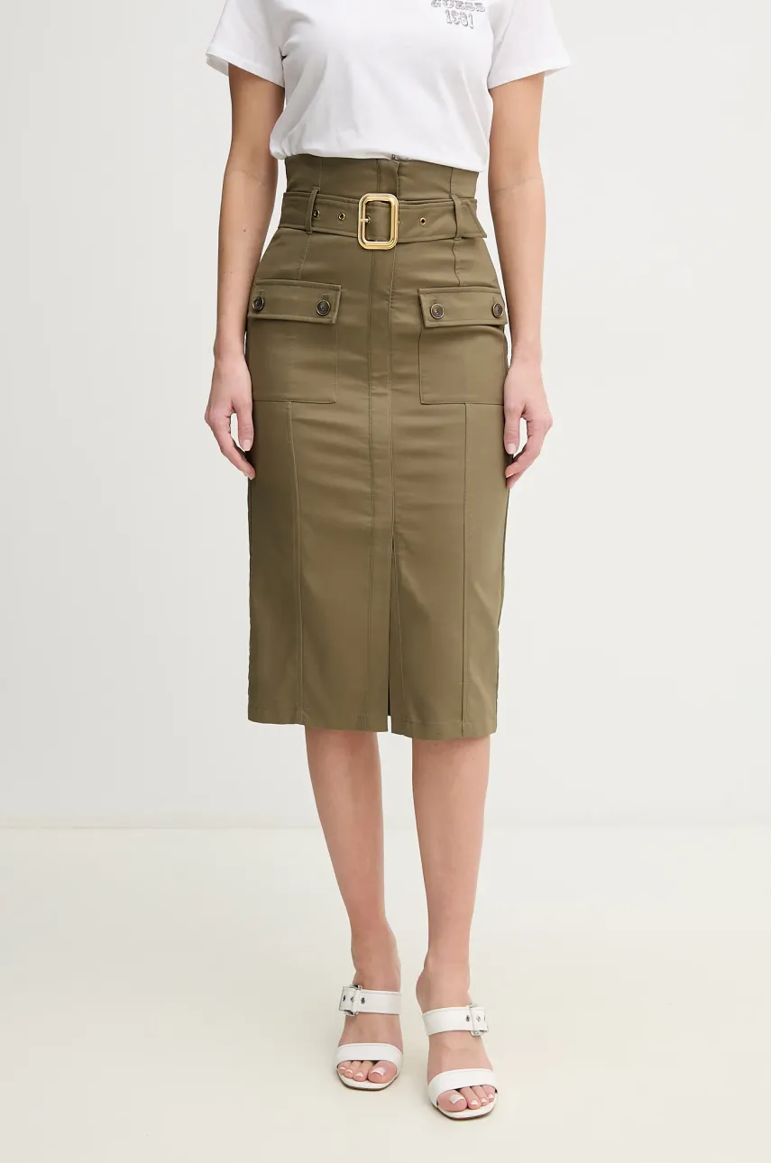 Βαμβακερή φούστα Marciano Guess CINDY χρώμα: πράσινο, 5GGD02 7293A