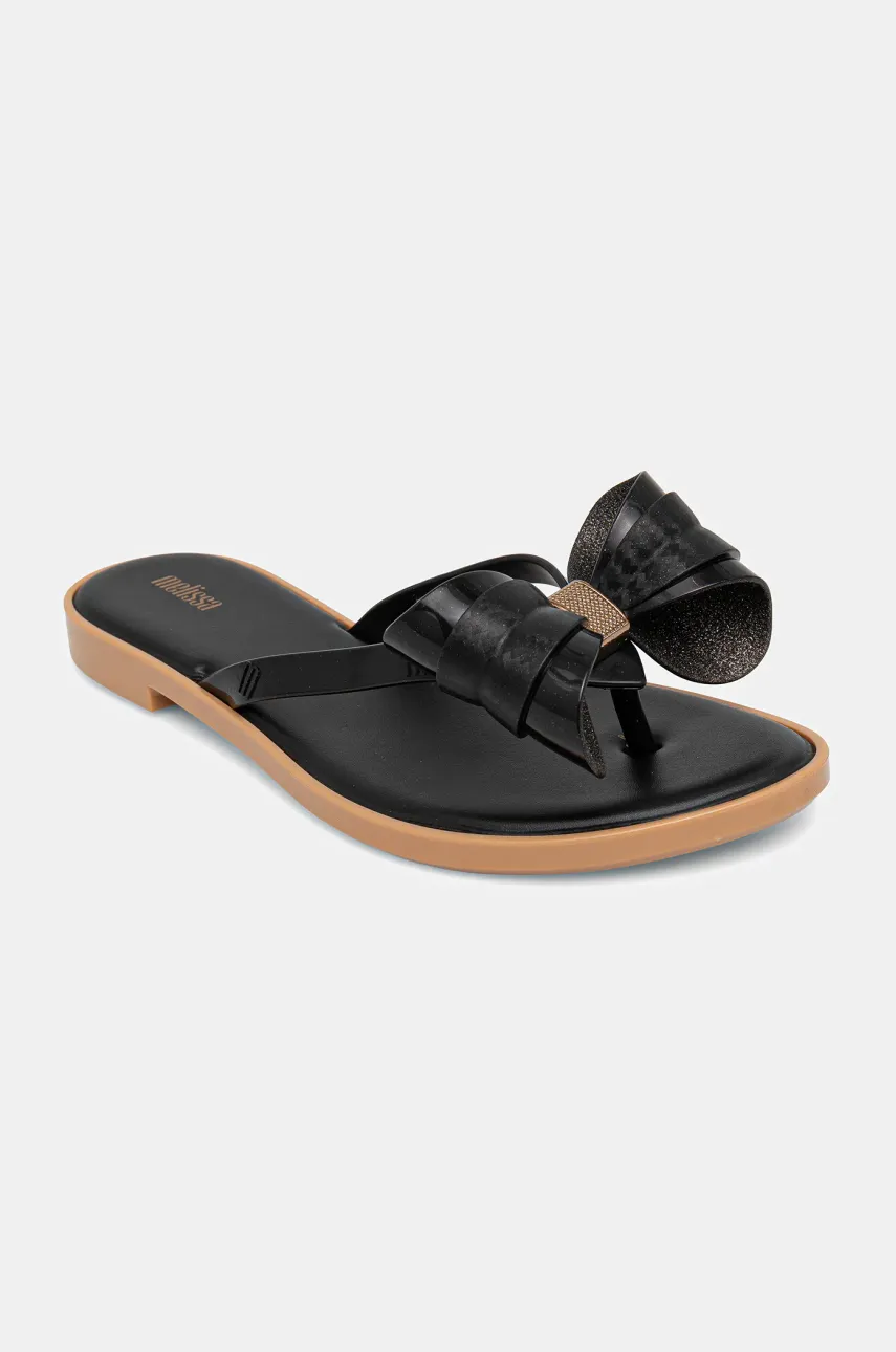 Σαγιονάρες Melissa MELISSA FLIP FLOP SLIM V AD χρώμα: μαύρο, M.35748.AU002