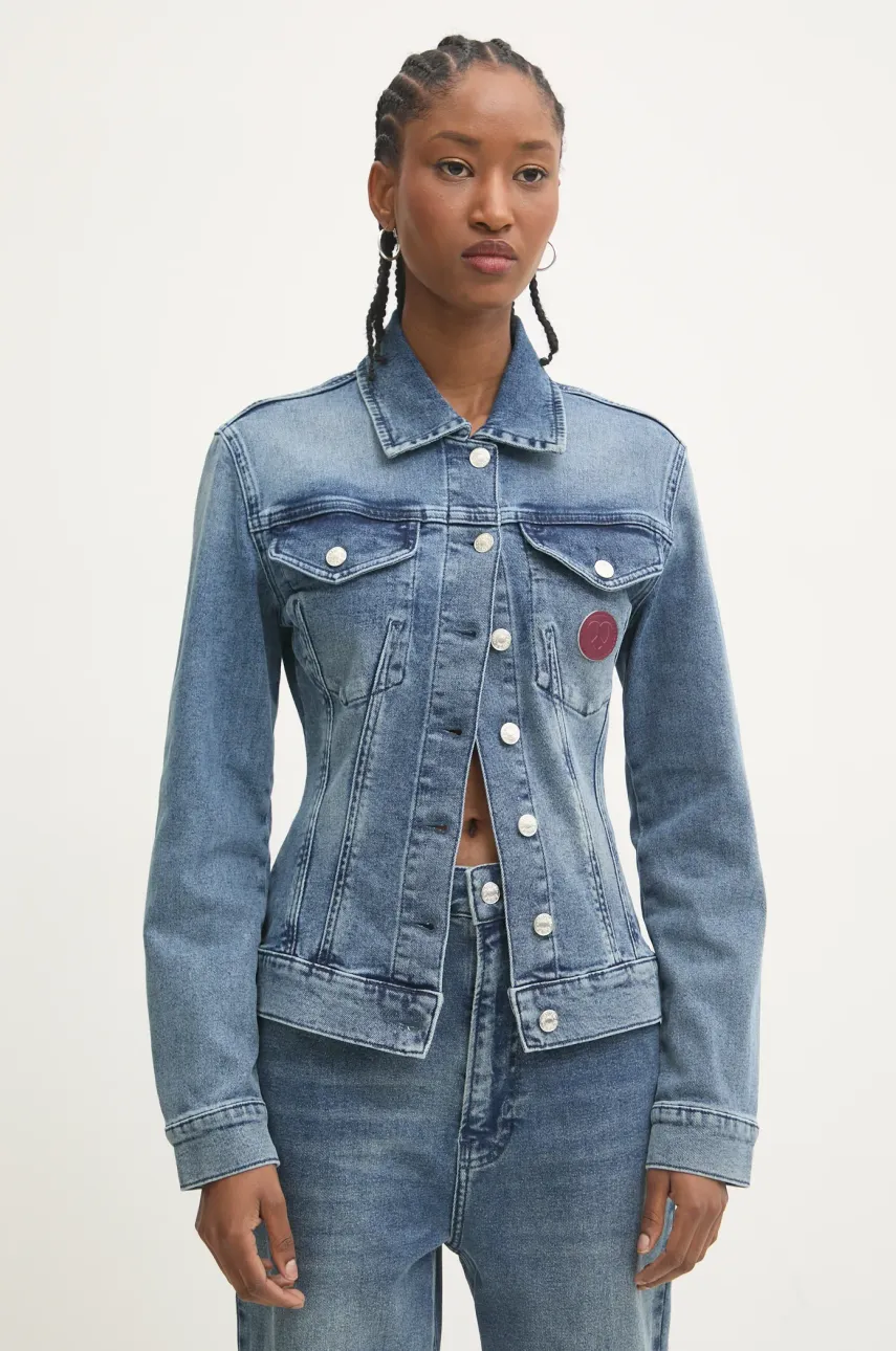 Τζιν μπουφάν Moschino Jeans χρώμα: ναυτικό μπλε, A0510 8721