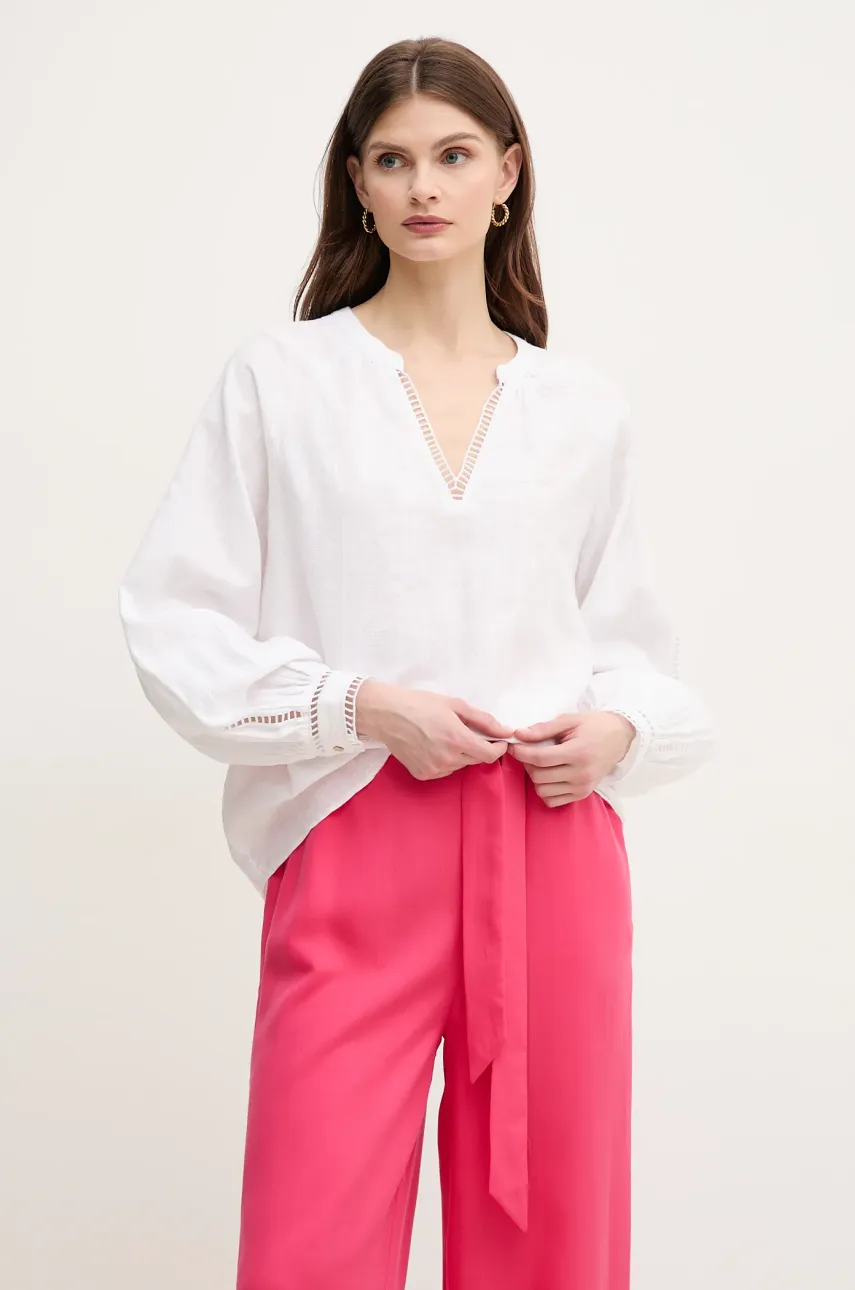 Λευκή μπλούζα Mos Mosh γυναικεία, χρώμα: άσπρο, 168250