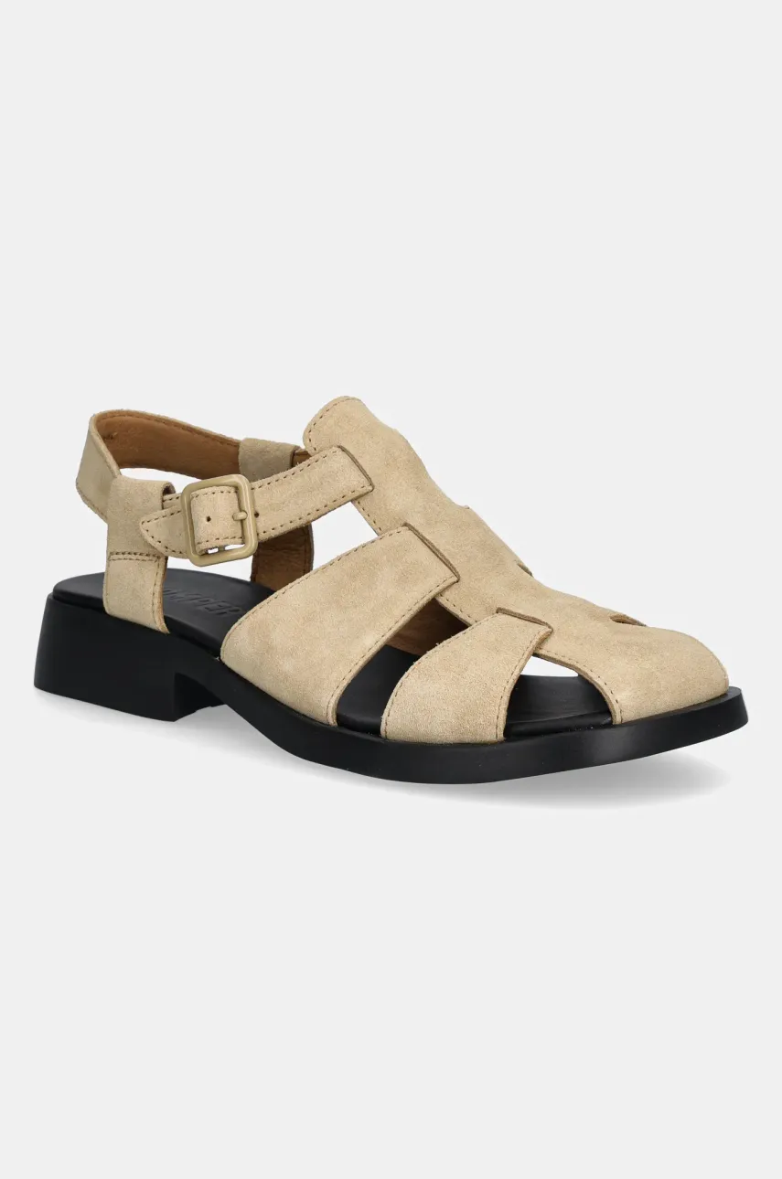 Σανδάλια nubuck Camper Dana χρώμα: μπεζ, K201489-009