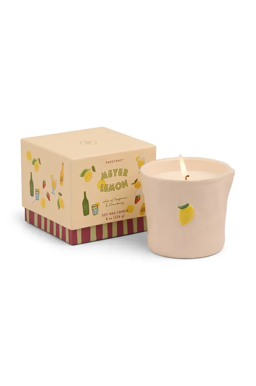 Αρωματικό κερί σόγιας Paddywax Lemon Embossed 226 g χρώμα: πολύχρωμο
