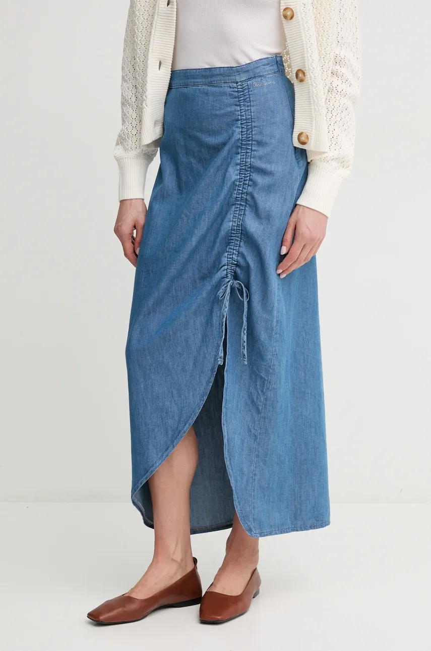 Τζιν φούστα Pepe Jeans MAXI SKIRT HW SUNSET χρώμα: μπλε, PL901218