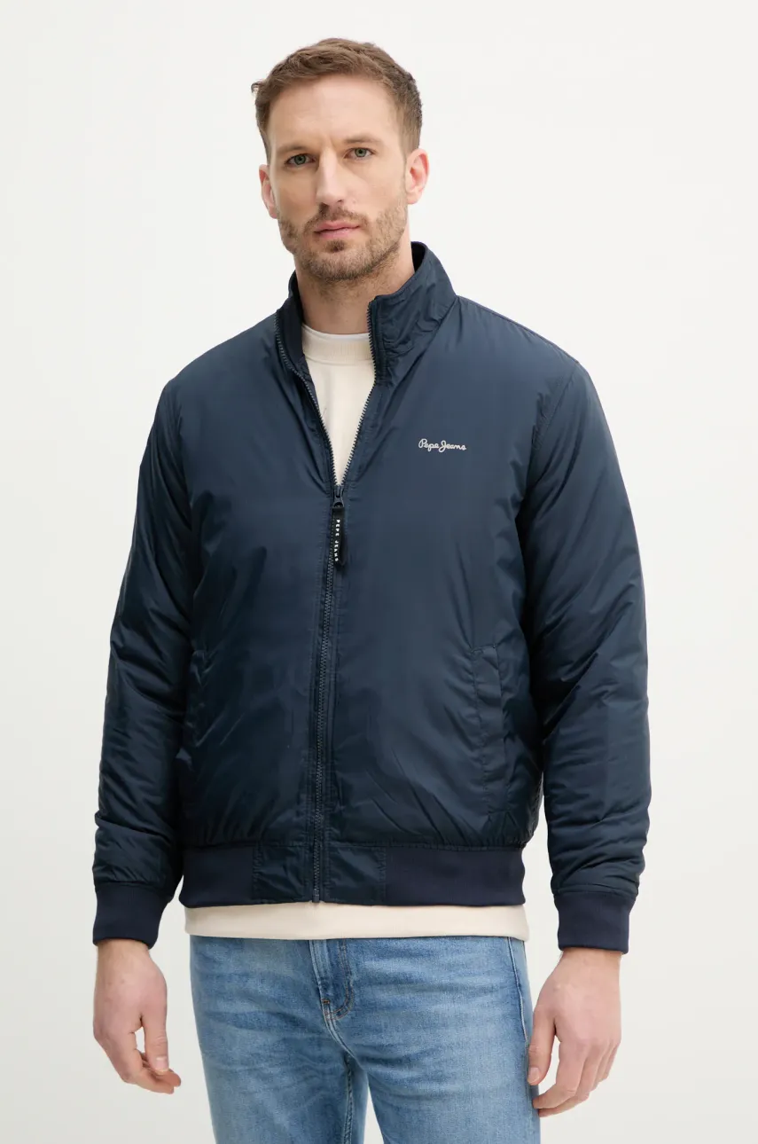 Μπουφάν Pepe Jeans MUSTREL χρώμα: ναυτικό μπλε, PM403108