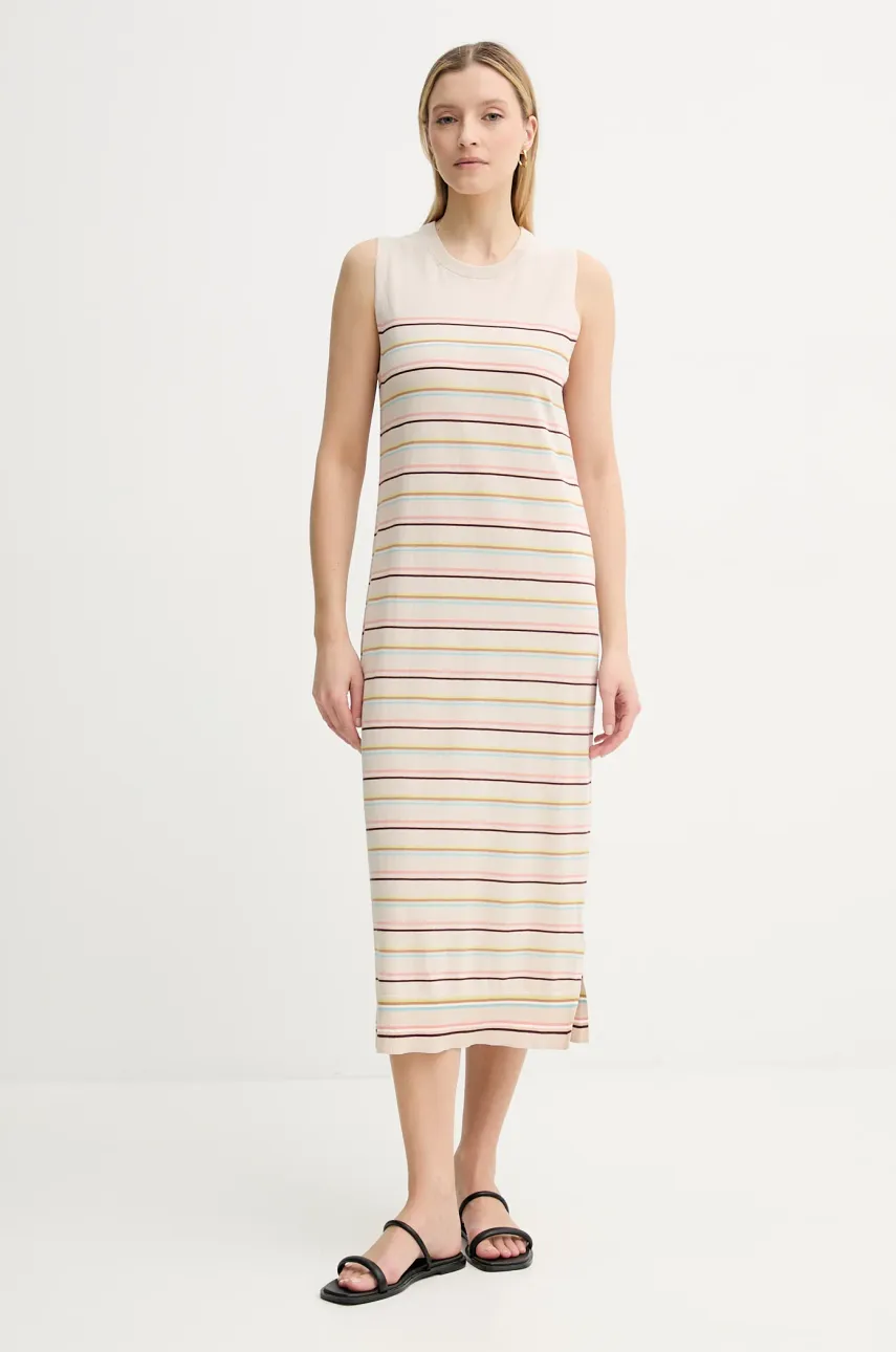 Φόρεμα PS Paul Smith χρώμα: μπεζ, W2R.563N.P31304
