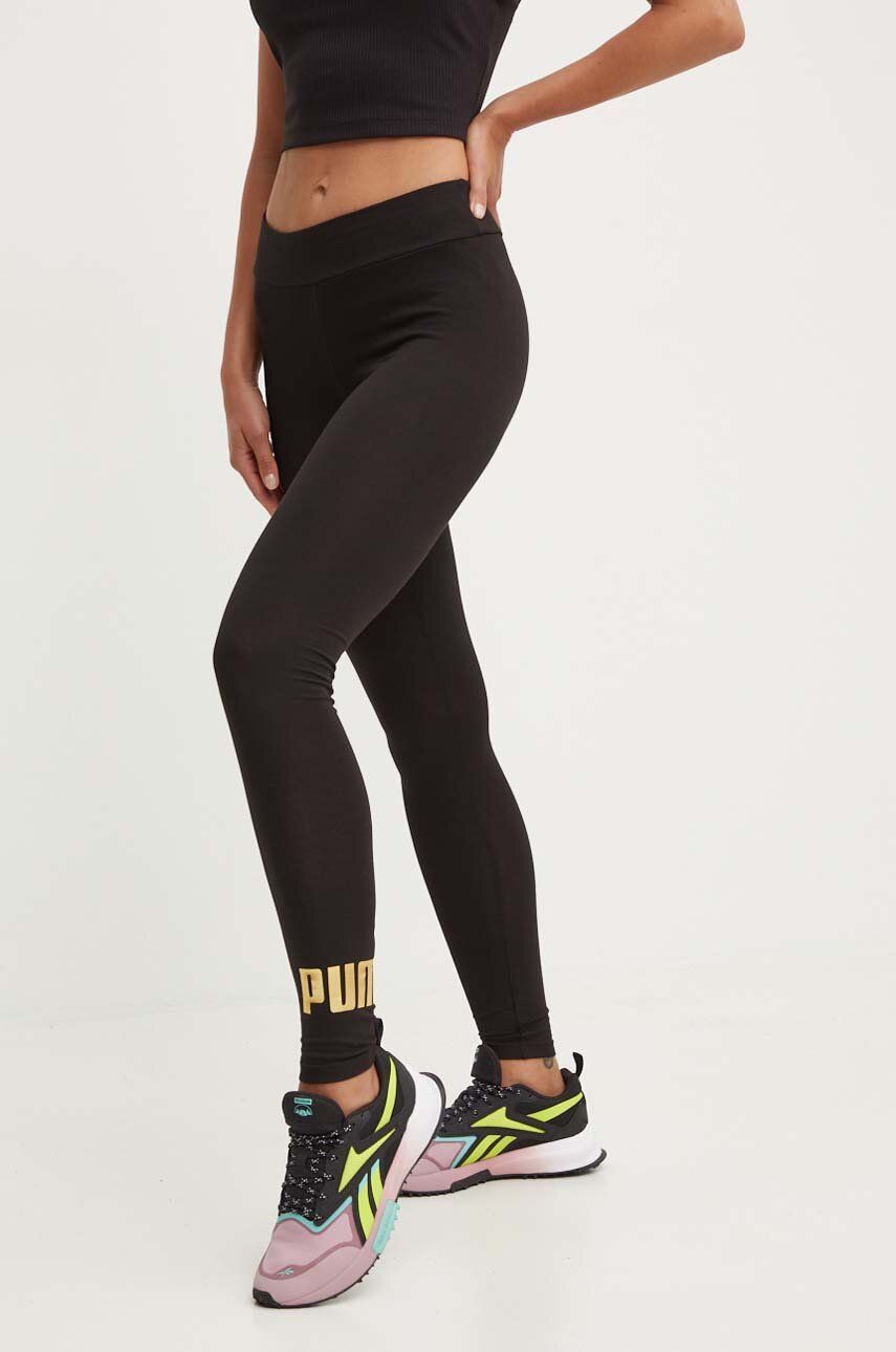 Κολάν Puma Essentials+ Metallic essentials+ metallic γυναικείο, χρώμα: μαύρο IL3431 848307