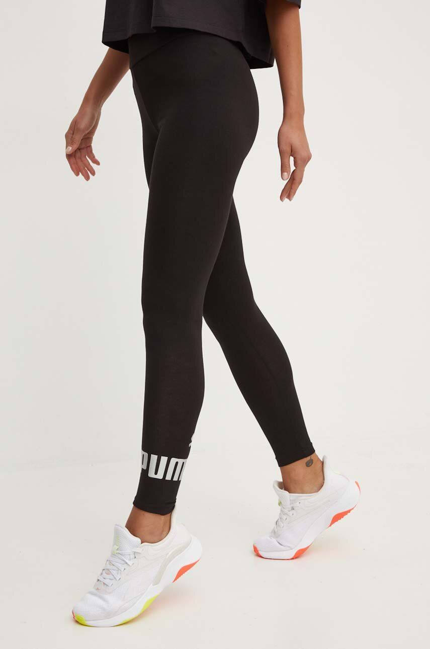 Κολάν Puma Essentials+ Metallic essentials+ metallic γυναικείο, χρώμα: μαύρο IL3431 848307