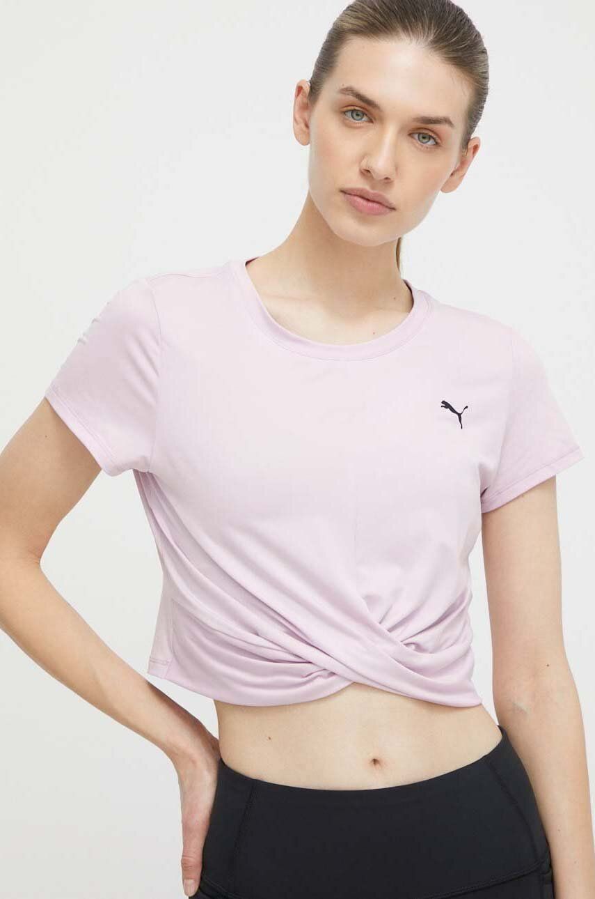 Μπλουζάκι γιόγκα Puma Studio Yogini Lite Twist Studio Yogini Lite Twist χρώμα: ροζ 523164