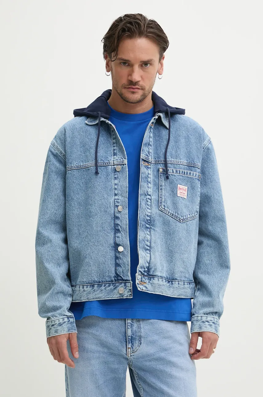 Τζιν μπουφάν Red Bull Racing x Pepe Jeans HOODED DENIM JACKET χρώμα: μπλε, RM400020R17