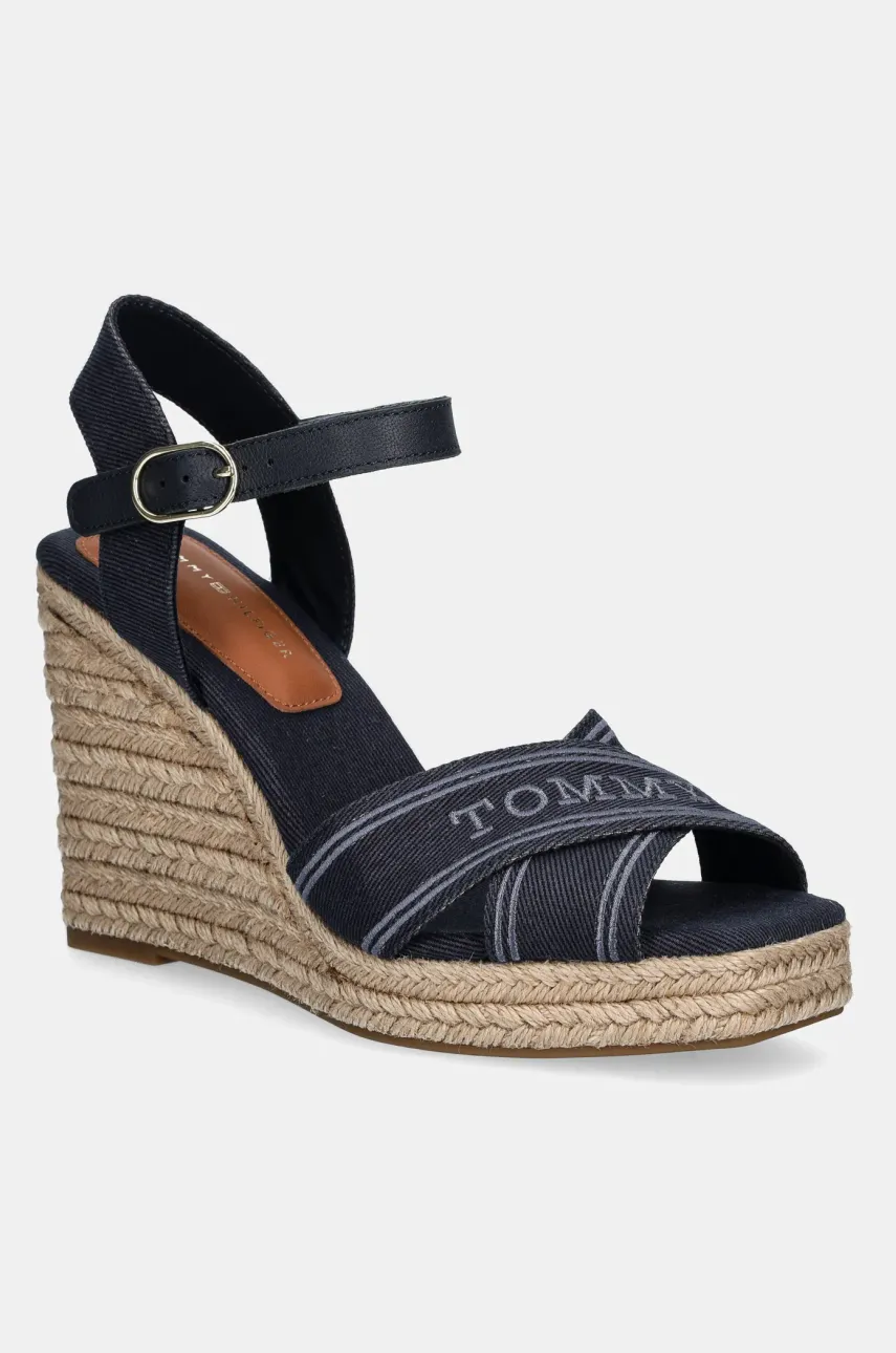 Σανδάλια Tommy Hilfiger TOMMY HILFIGER ESPAD HIGH WEDGE χρώμα: ναυτικό μπλε, FW0FW08668