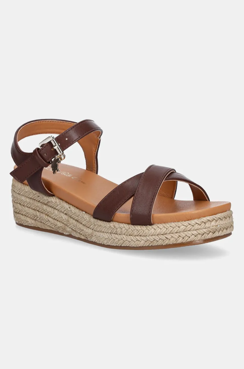 Σανδάλια U.S. Polo Assn. ASTRID002W/5Y1 χρώμα: καφέ, ASTRID
