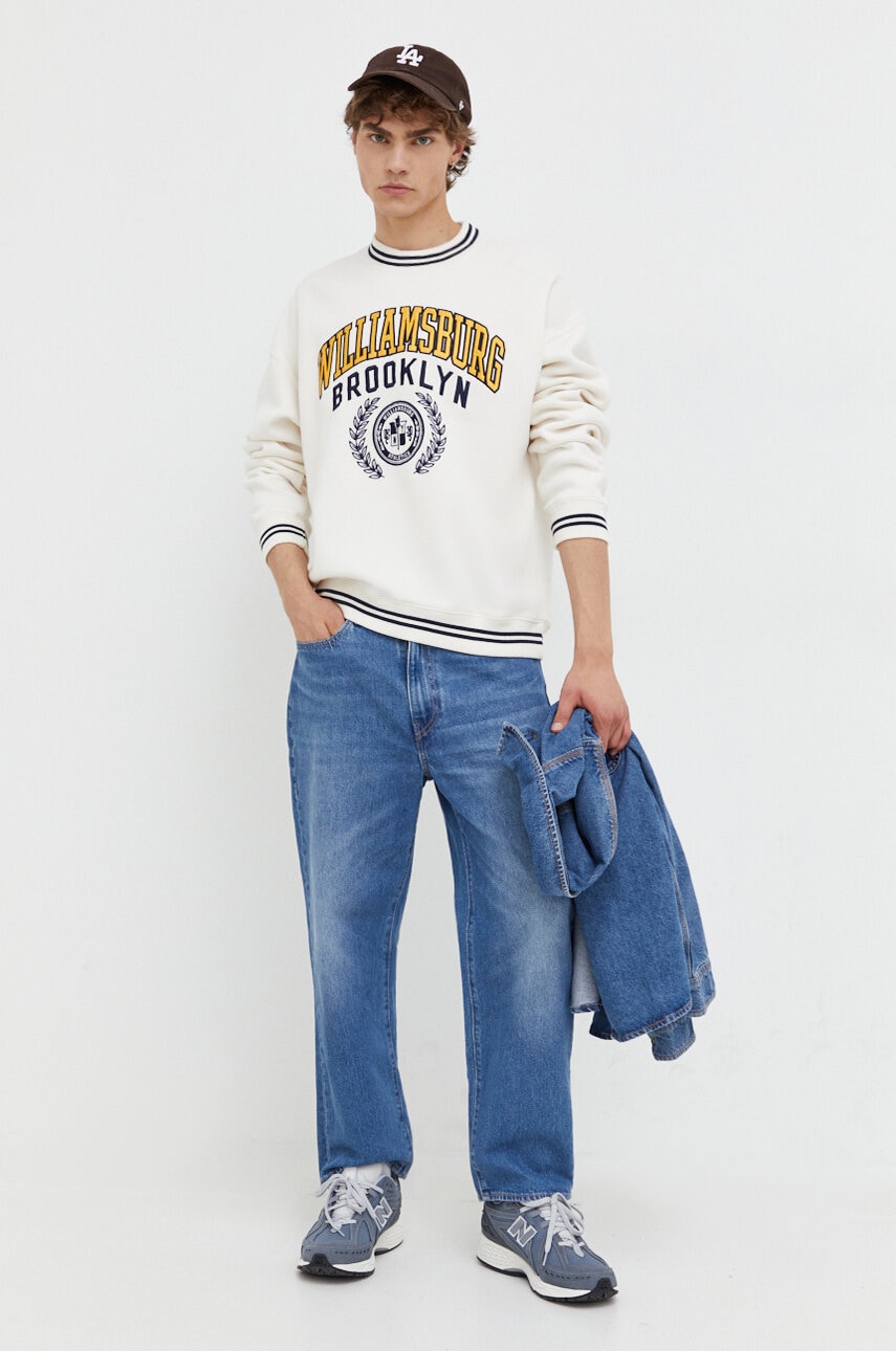 Μπλούζα Abercrombie & Fitch χρώμα: μπεζ
