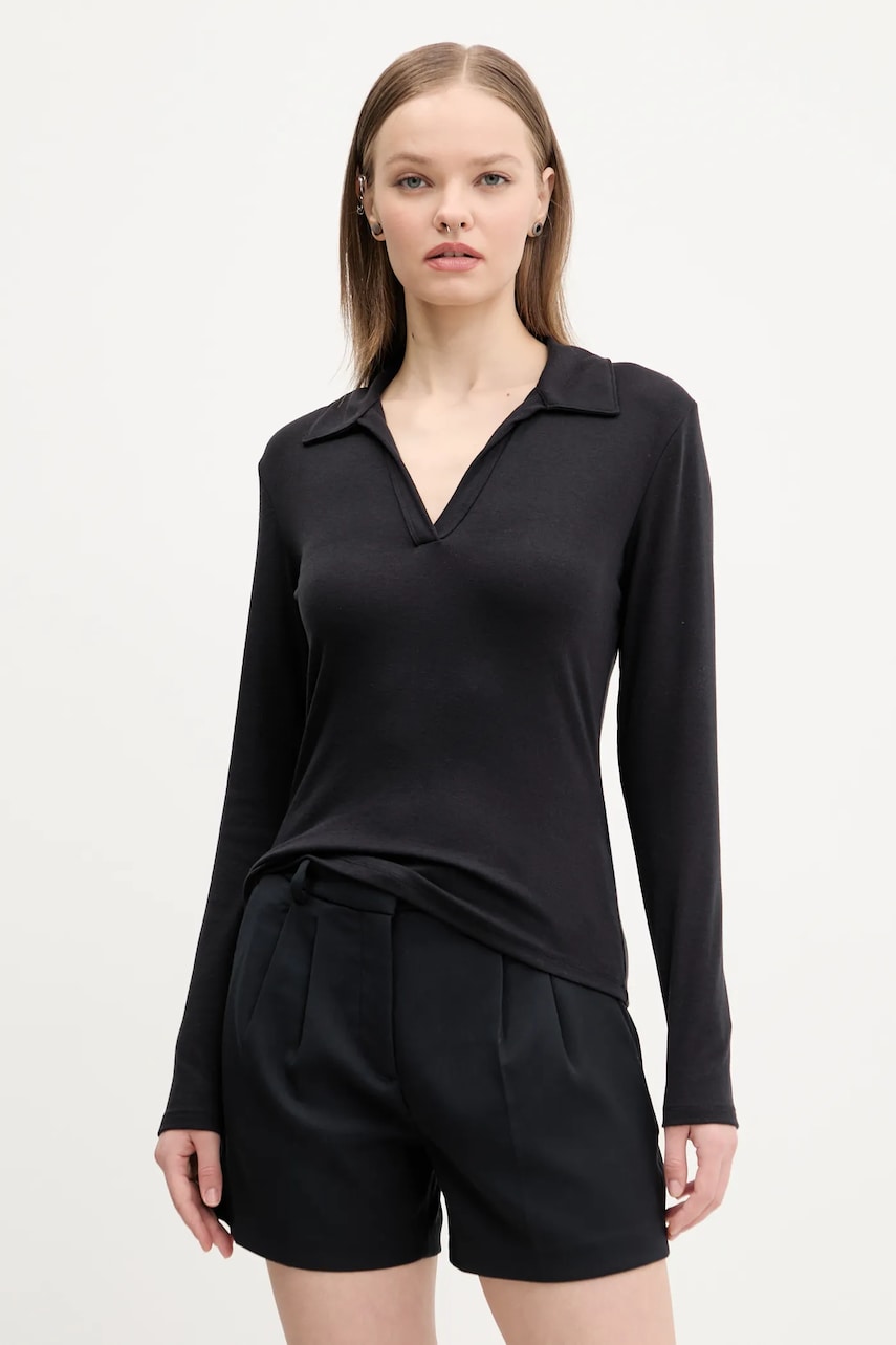 Μακρυμάνικο Abercrombie & Fitch χρώμα: μαύρο, KI139-5208