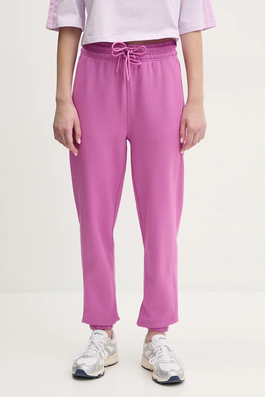 Βαμβακερό παντελόνι adidas by Stella McCartney χρώμα: μοβ, JD2709