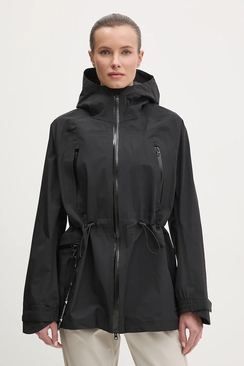 Αδιάβροχο μπουφάν adidas by Stella McCartney TrueNature χρώμα: μαύρο, JF6032