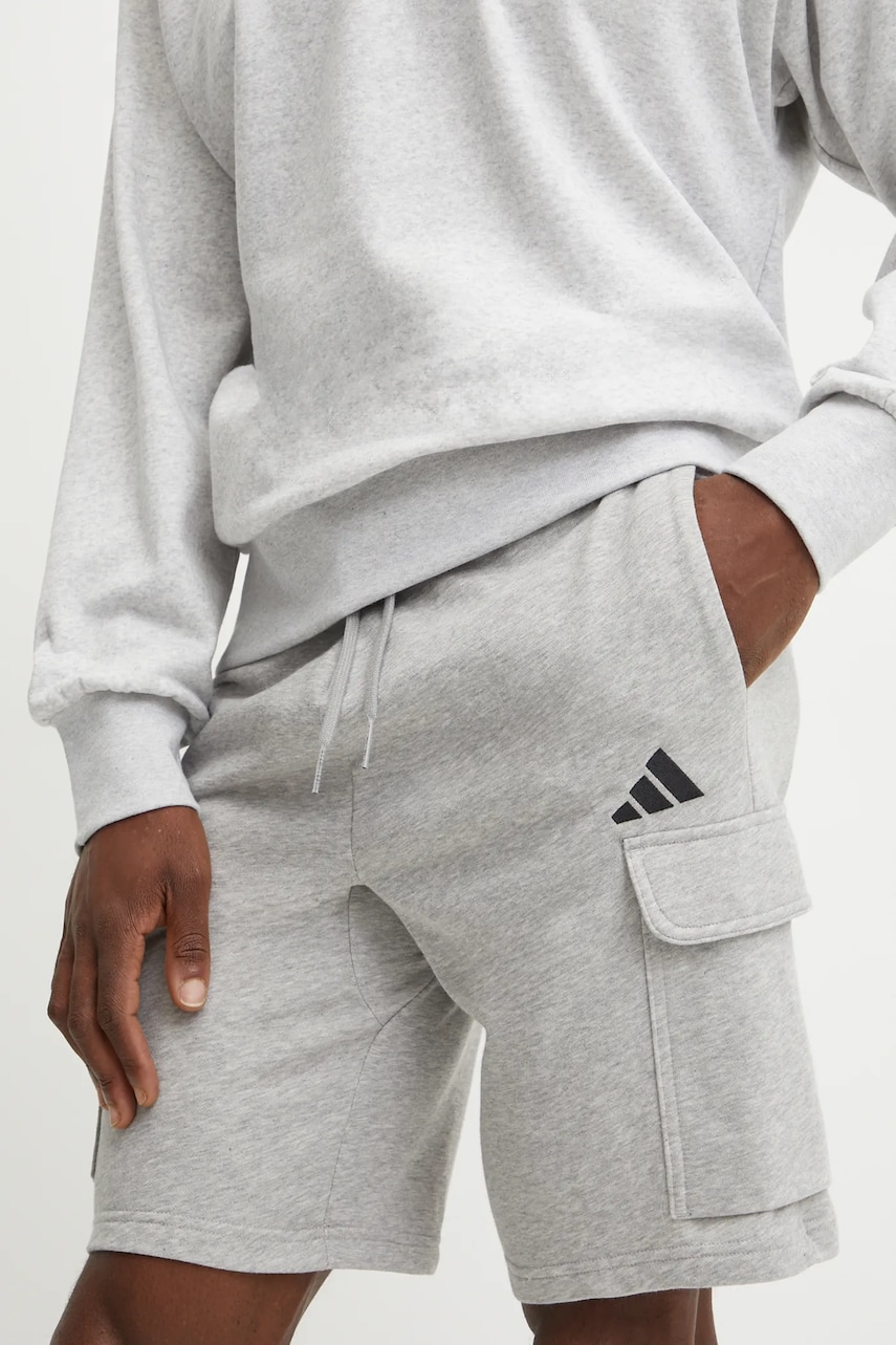 Σορτς adidas Feelcozy χρώμα: γκρι, JE6290