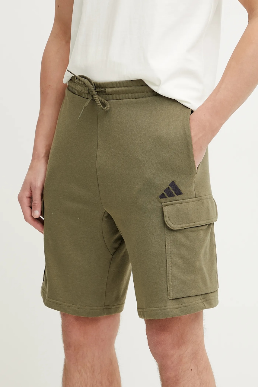 Σορτς adidas Feelcozy χρώμα: πράσινο, JE6292
